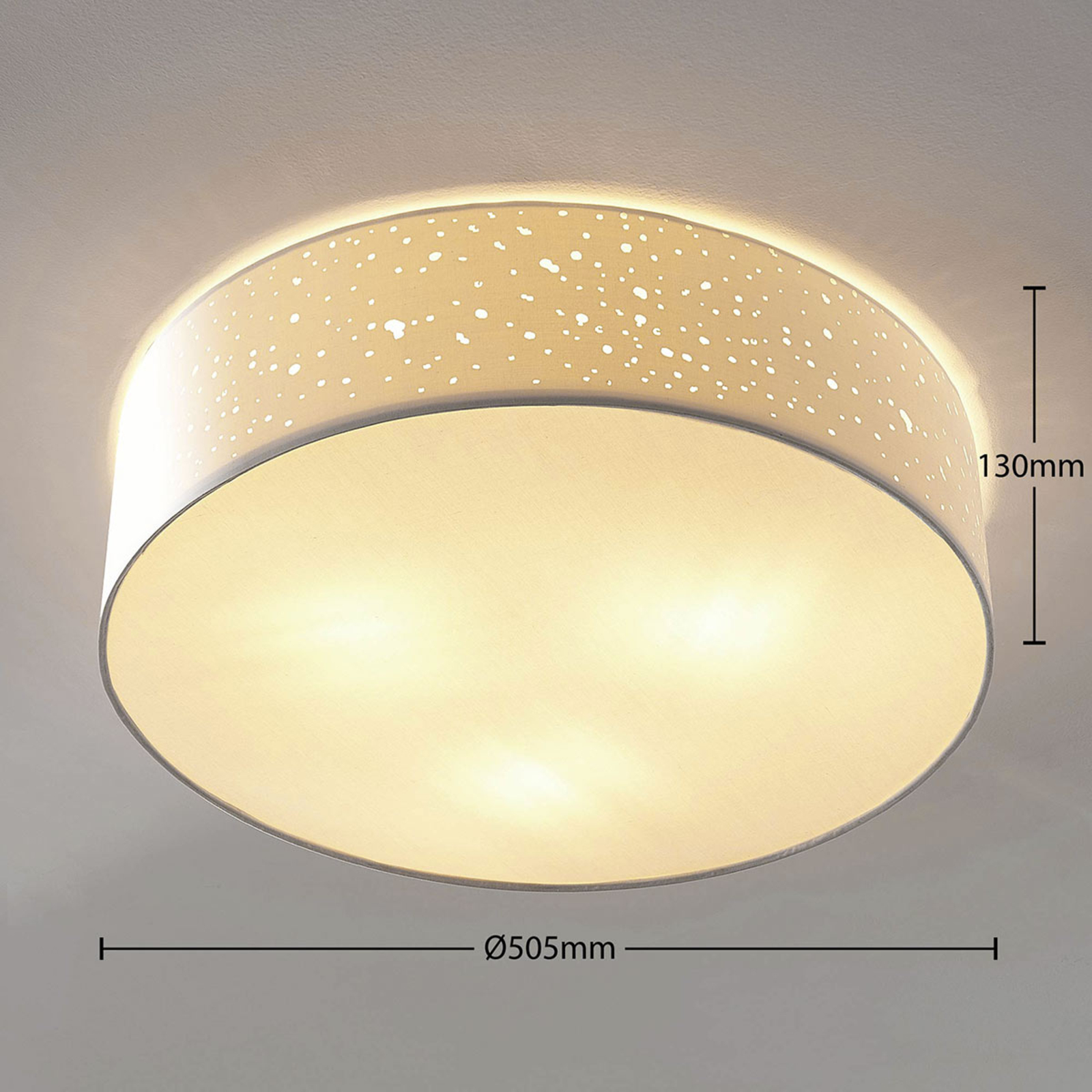 Umma Ceiling Lamp H15 White/Satin Nickel - Lindby