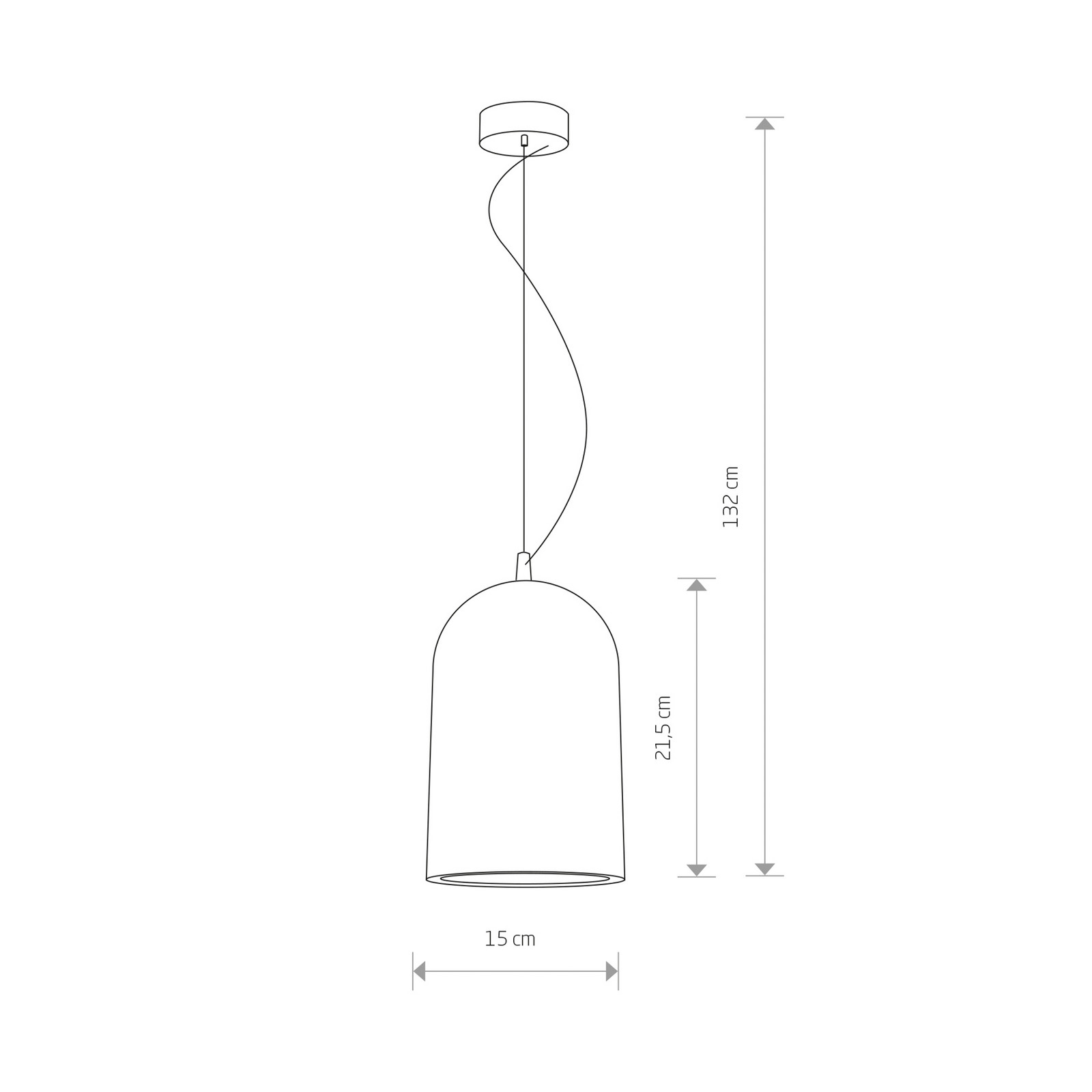 Euluna Lampă suspendată Lava cu abajur din beton - Camera de zi / sufragerie - Modern - gri