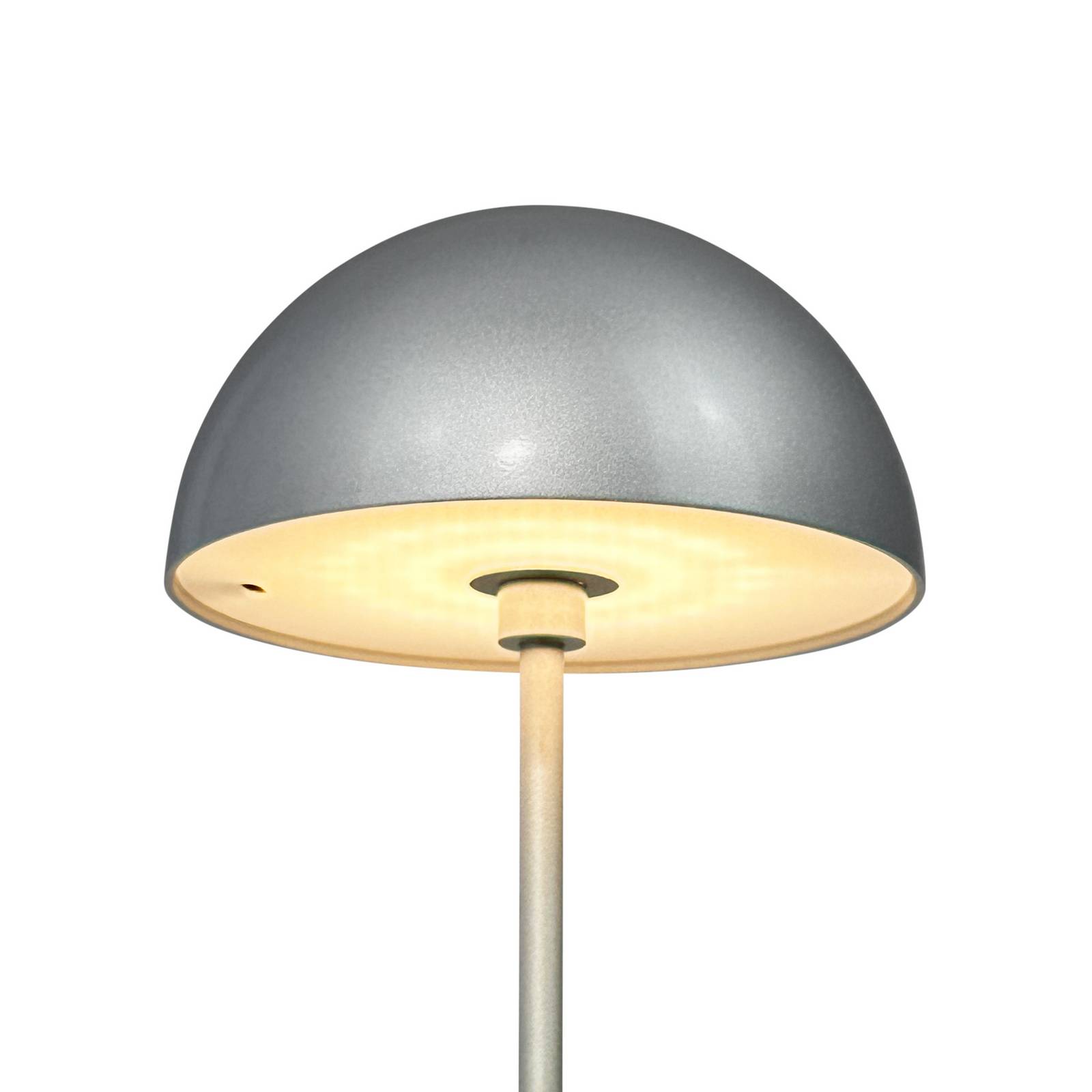 Dyberg Larsen Lampa stołowa LED Along, srebrna, 20 cm