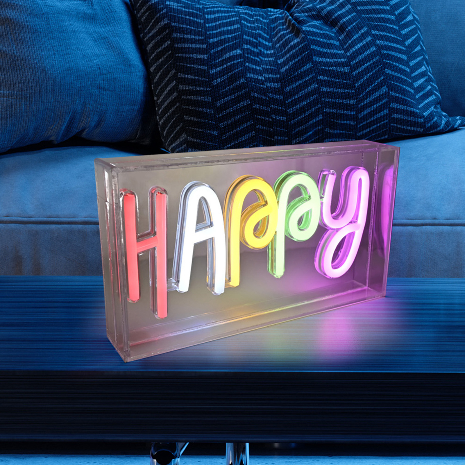 LED stolní lampa Neon Happy, USB