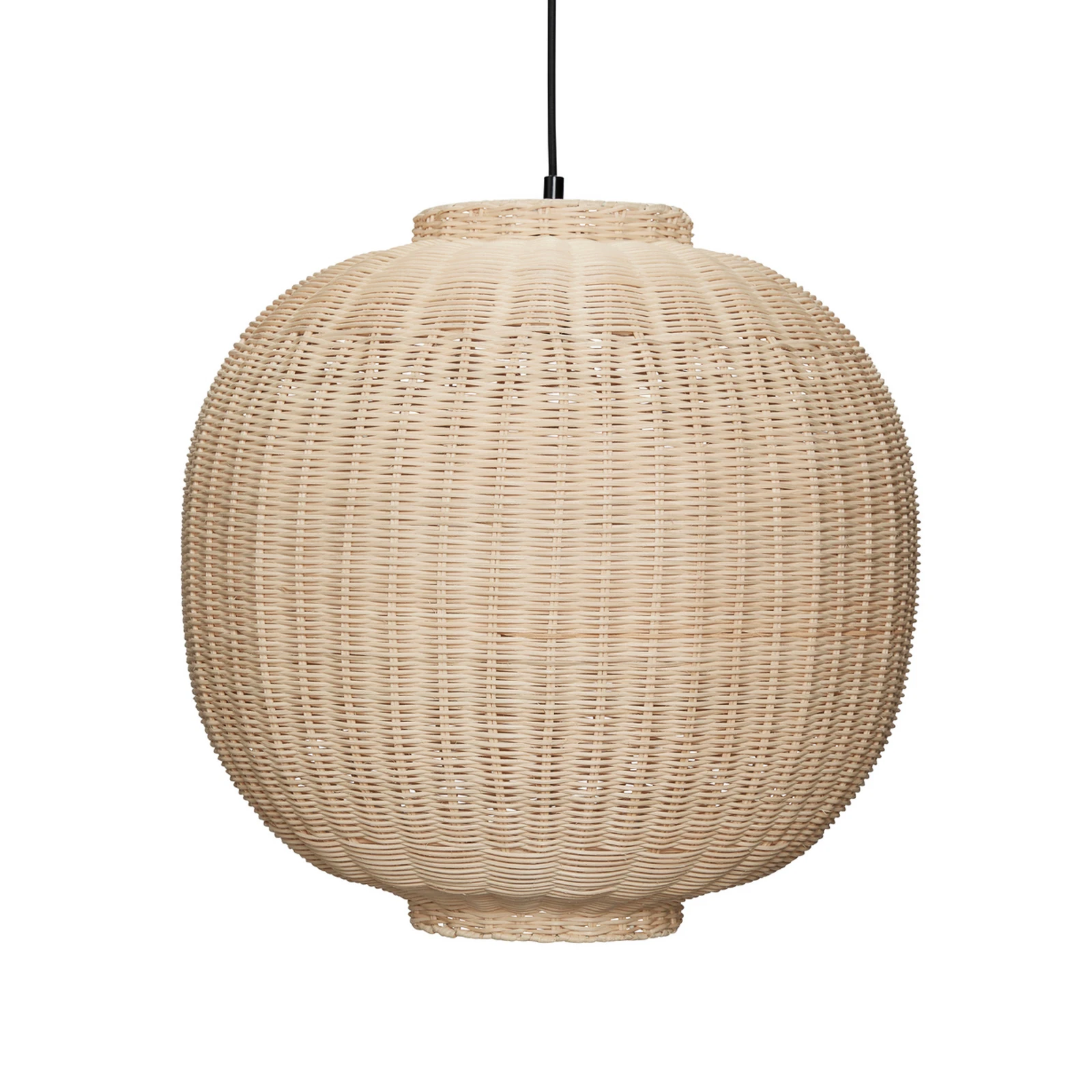Hübsch lampada a sospensione Chand, rotonda, rattan, colore naturale