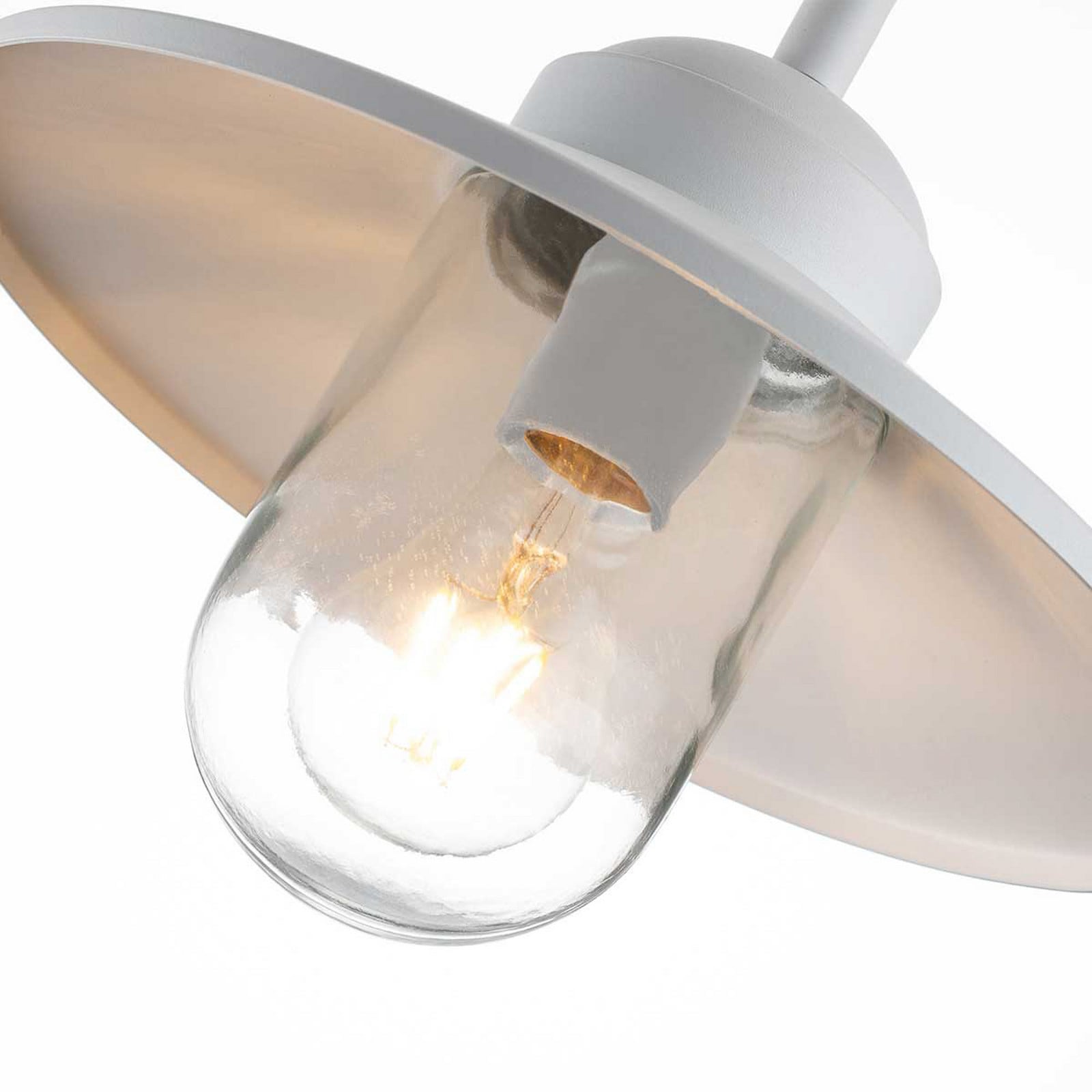 Klampenborg outdoor wall lamp, white, stainless steel, IP44 Elstead - Patio - Rustic - Lantern