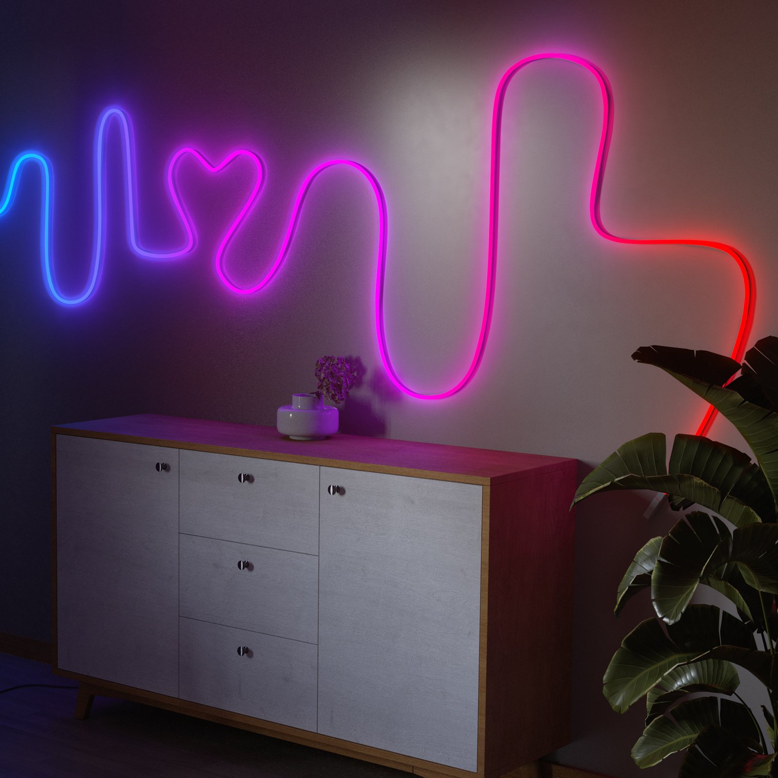 LED-Strip Neon, WLAN, außen IP44 RGB Musikmodus 5m