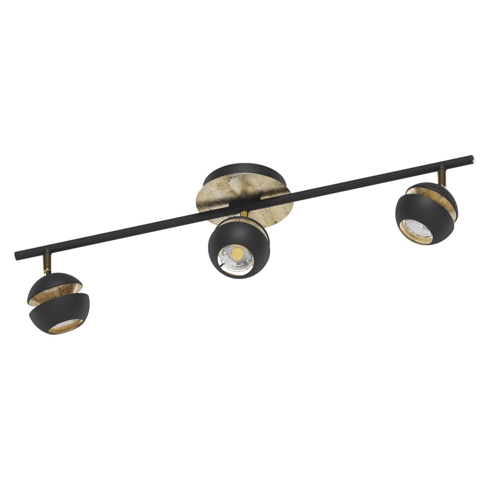 Black and gold 3-bulb Nocito LED ceiling lamp