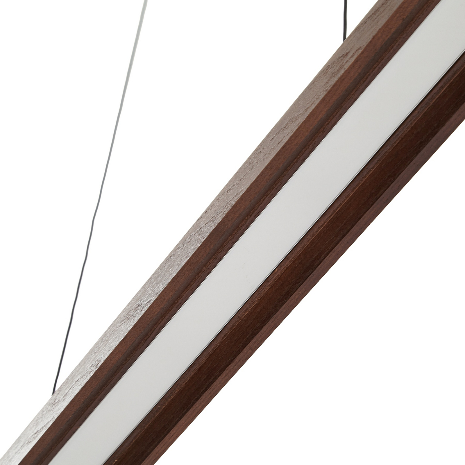 Callahan LED hanging light, walnut, length 115 cm - Lucande Callahan LED hanging light, walnut, length 115 cm - Lucande