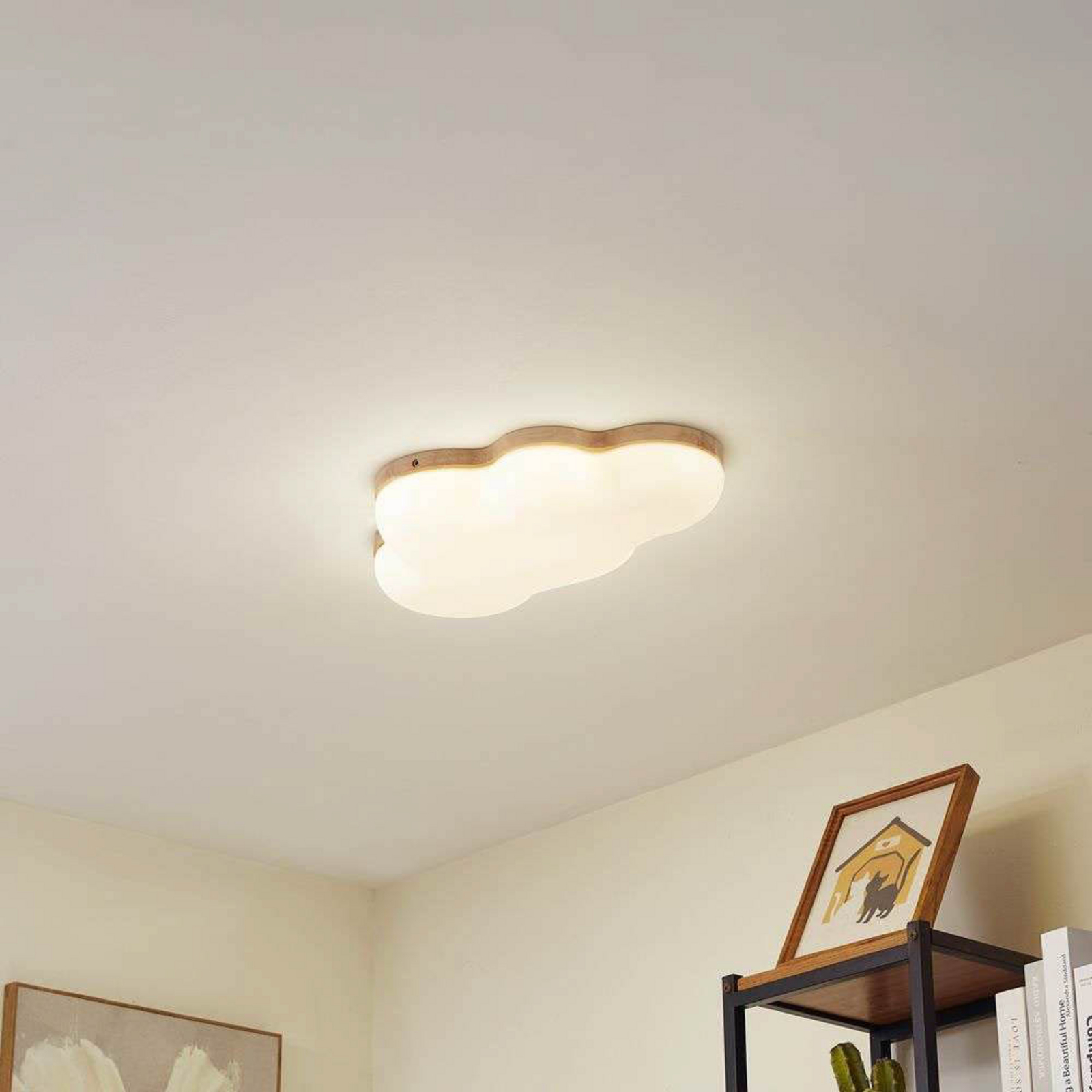 Pilvi LED Lampa Sufitowa Biały/Drewno - Lindby
