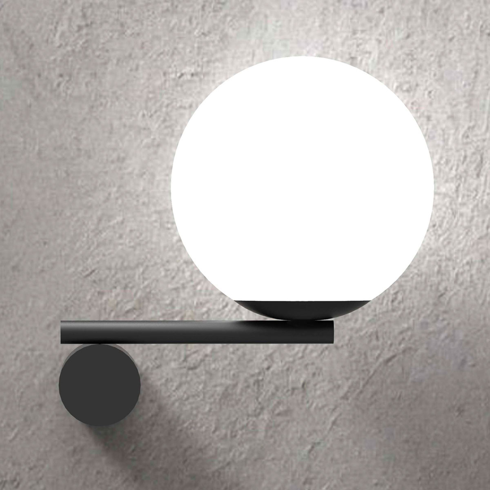 Aplique de pared Luna flush derecho negro