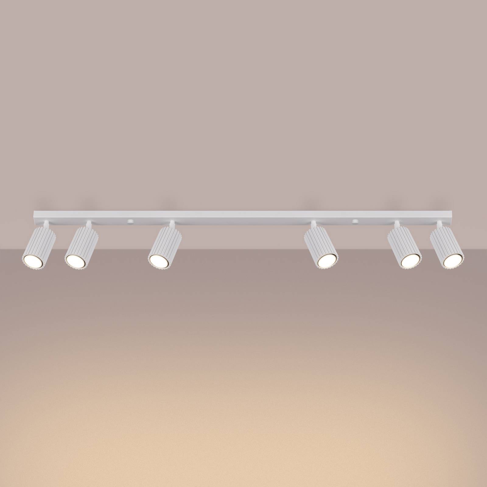 Reflektor sufitowy carbon, biały, długość 117 cm, aluminium, 6-punktowa.