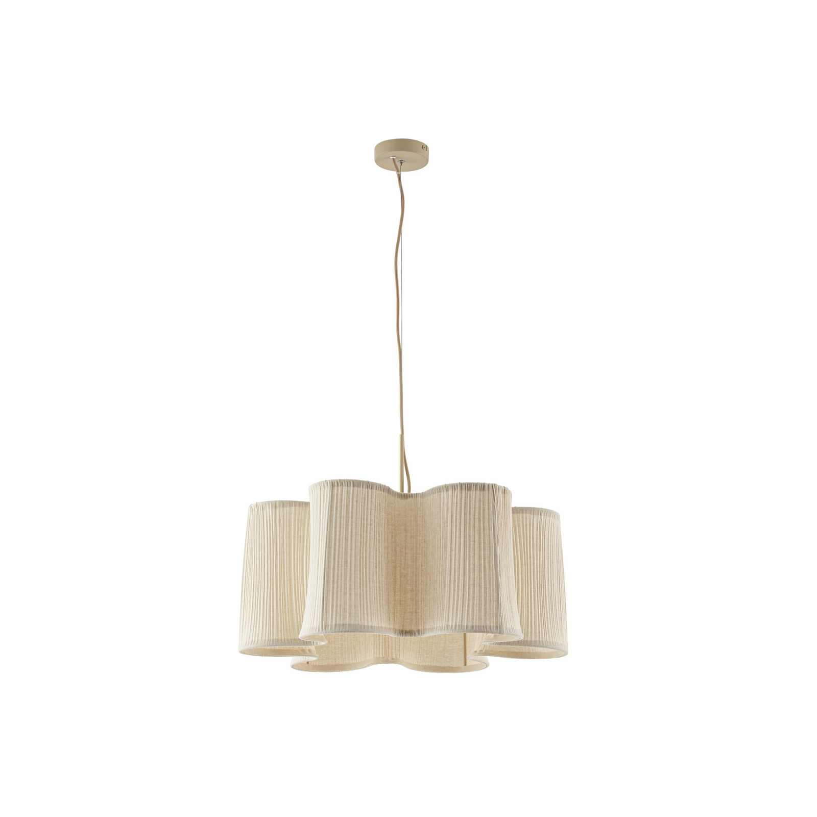 Lorna pendant light, natural colour, linen, Ø 60 cm - Lindby