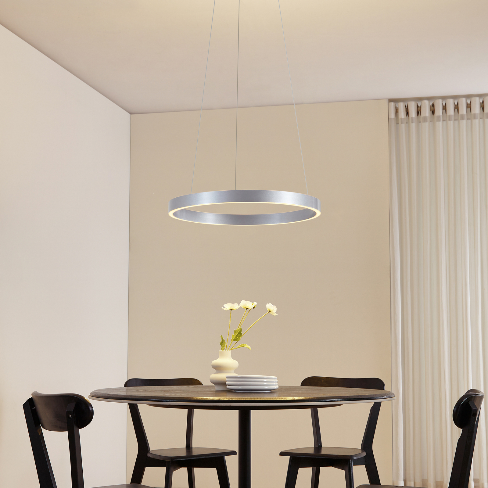 Lucande LED Pendant lamp Yonam, alu, Ø 60 cm