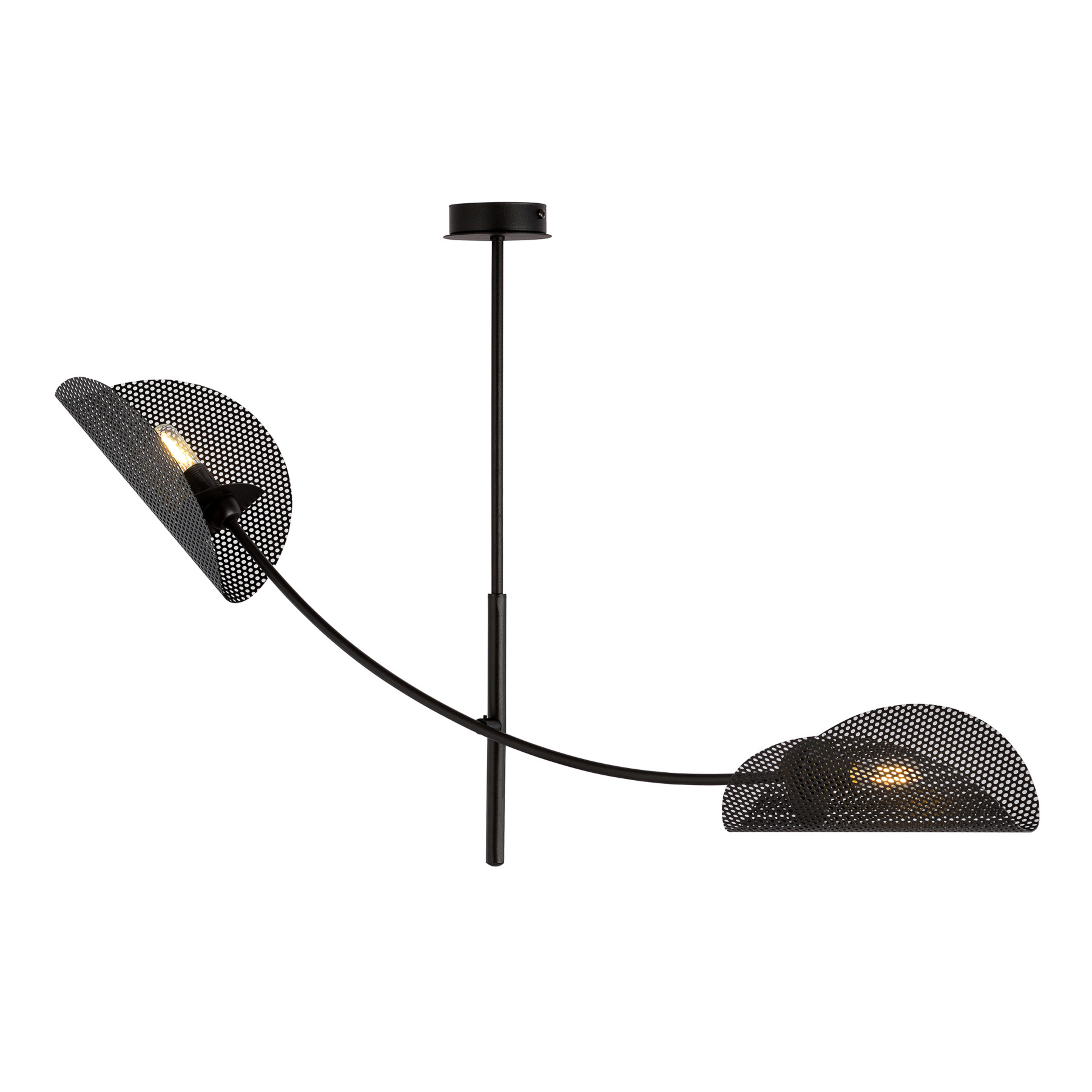 Griestu lampa Gladio, melna, divu gaismas avotu