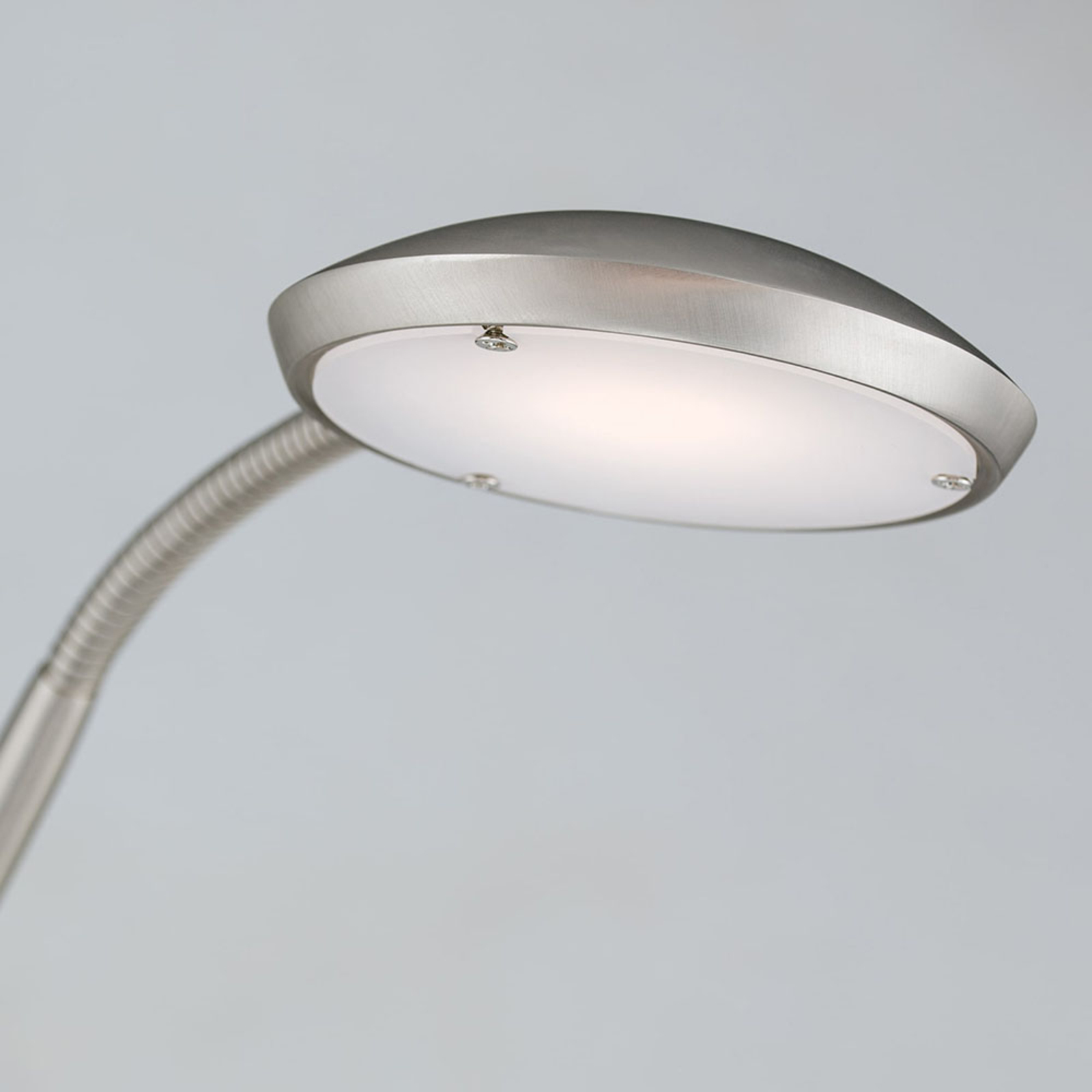Cobra LED floor lamp, 2-bulb, matt nickel