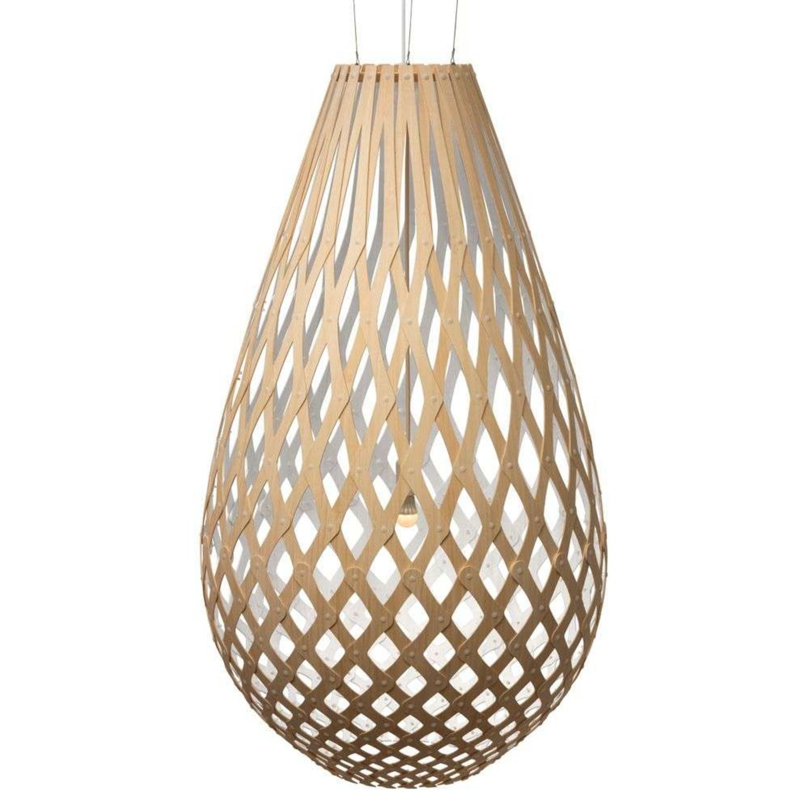 Koura Lampada a Sospensione H160 Bianco 1 Lato - David Trubridge