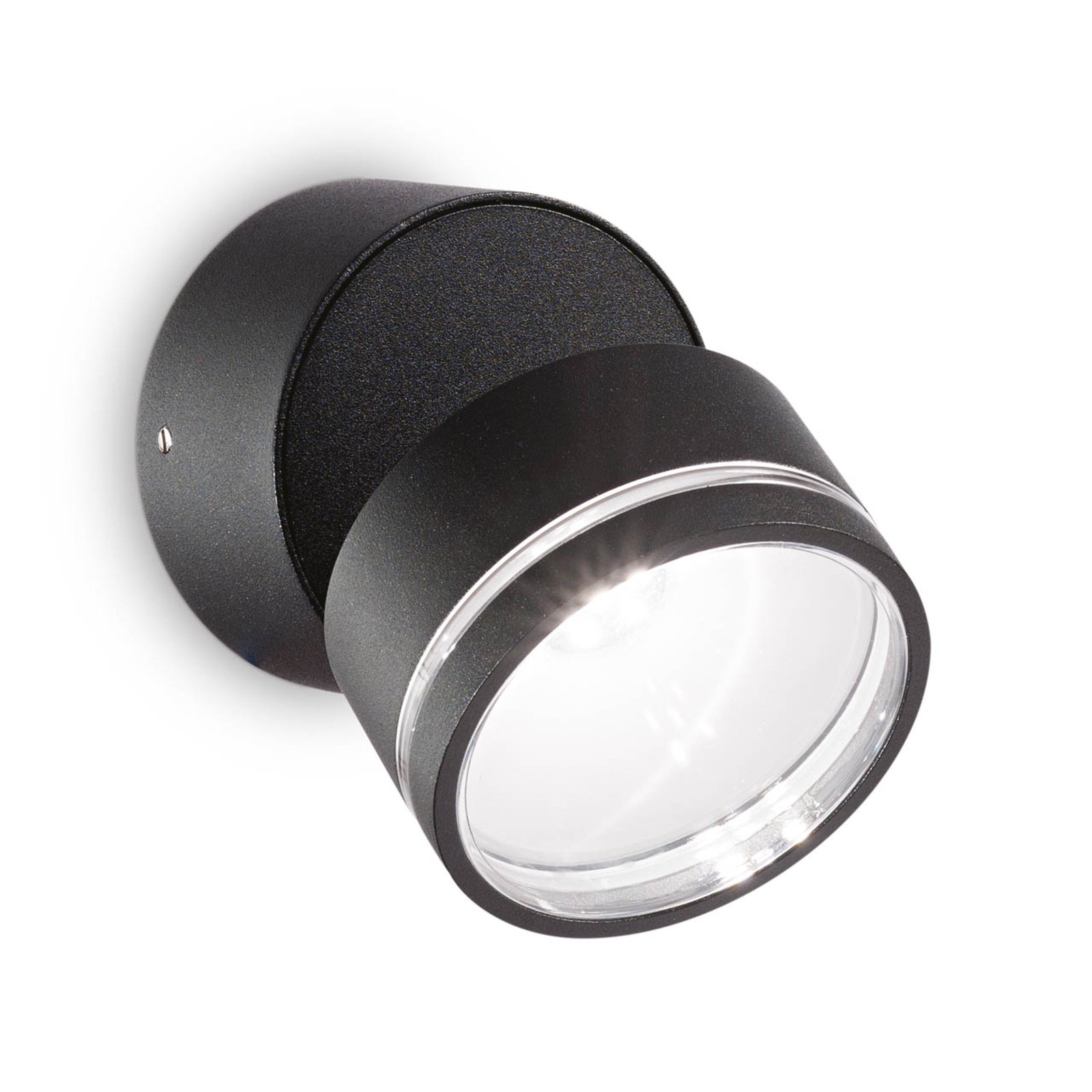 Ideal Lux Omega Round LED wall lamp 4,000 K black