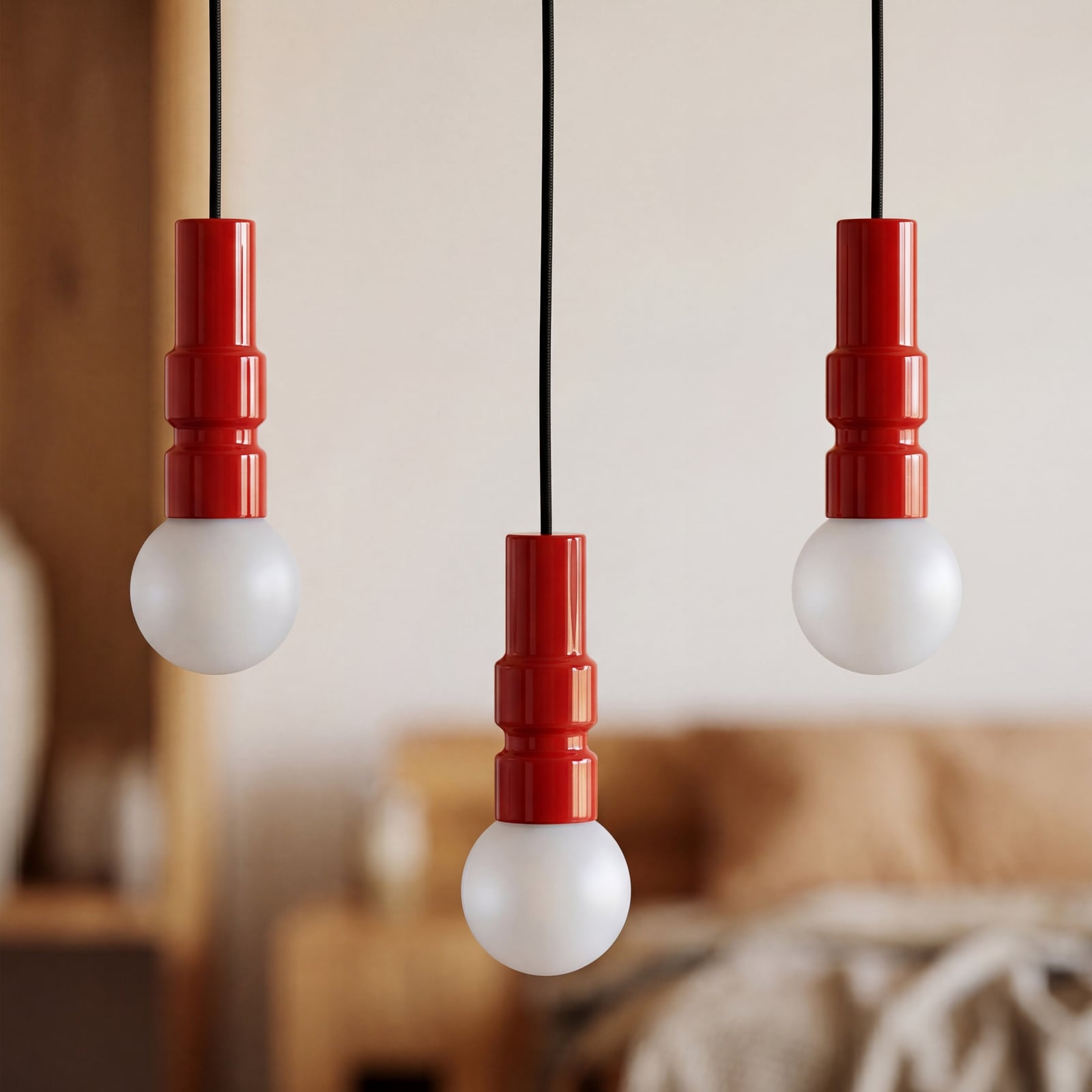 OSRAM hengelampe Decor Bolty, rød, lengde 66 cm, 3 lyskilder OSRAM hengelampe Decor Bolty, rød, lengde 66 cm, 3 lyskilder