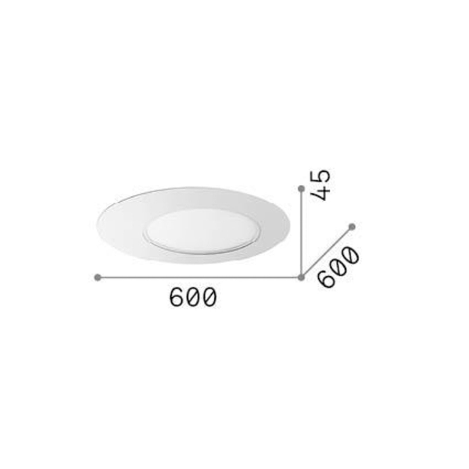 Ideal Lux loftlampe Iride, hvid, Ø 60 cm, metal