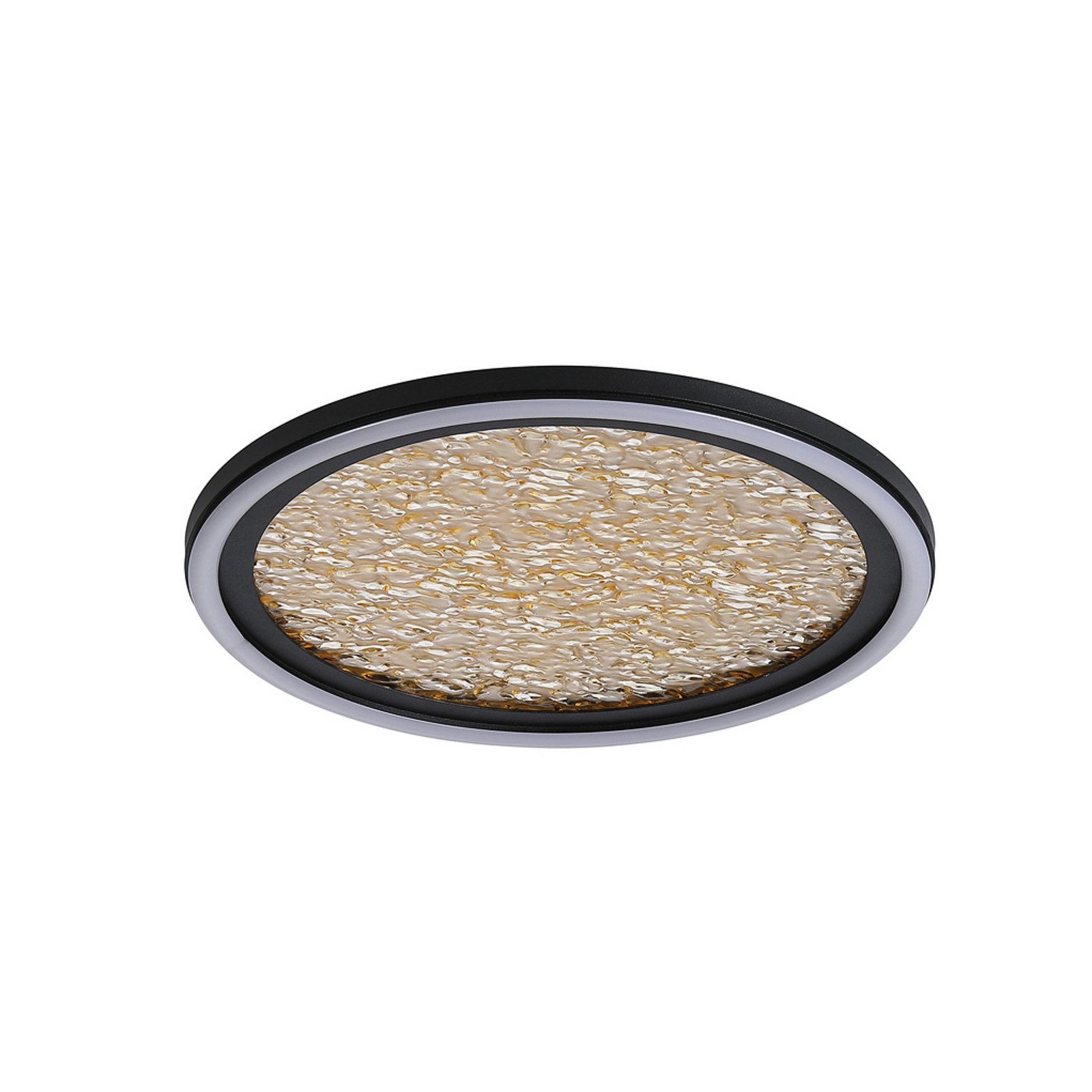 LED-Deckenlampe Luna, Ø 30 cm, schwarz/goldfarben, Metall