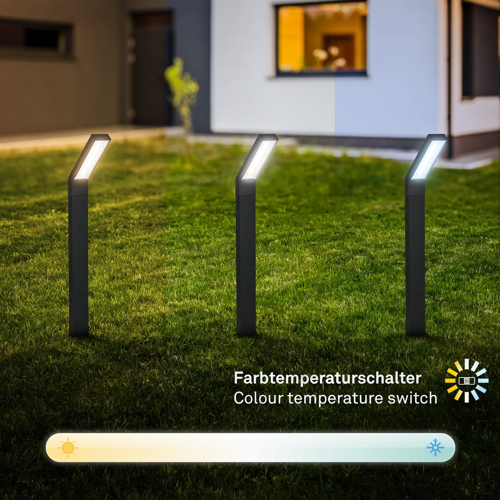 LED-Solar-Erdspießleuchte 3796015, schwarz, Kunststoff, CCT