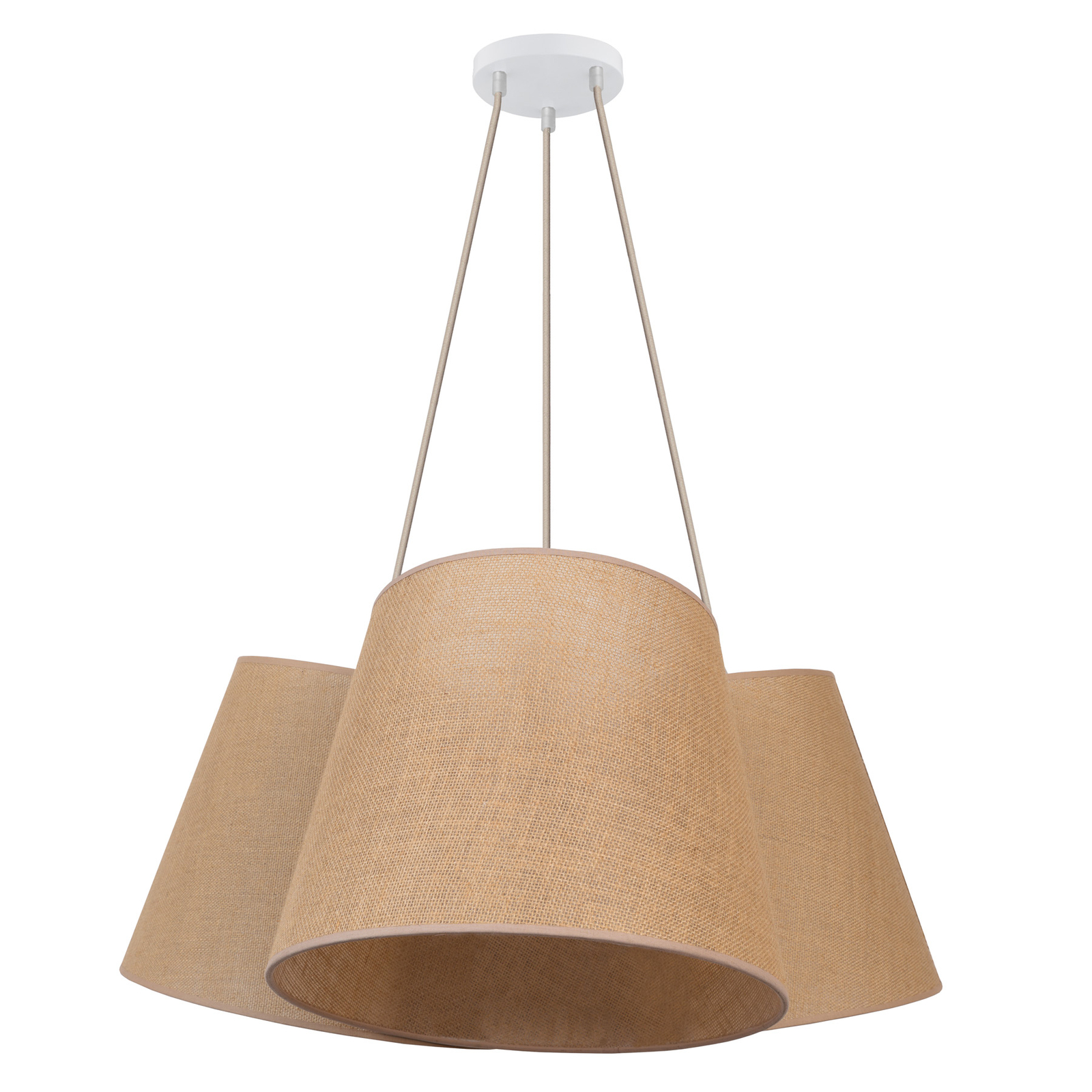 Jute hanging natural brown 3-bulb lampshade Ø 45cm