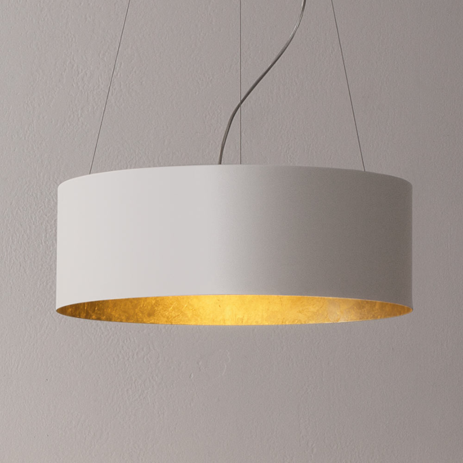 ICONE Olimpia LED hanging light, elegant gold leaf