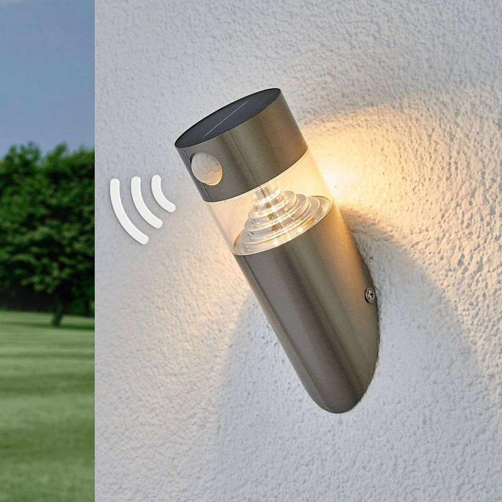 Kalypso LED Aplica de Exterior w/Sensor Stainless Steel - Lindby