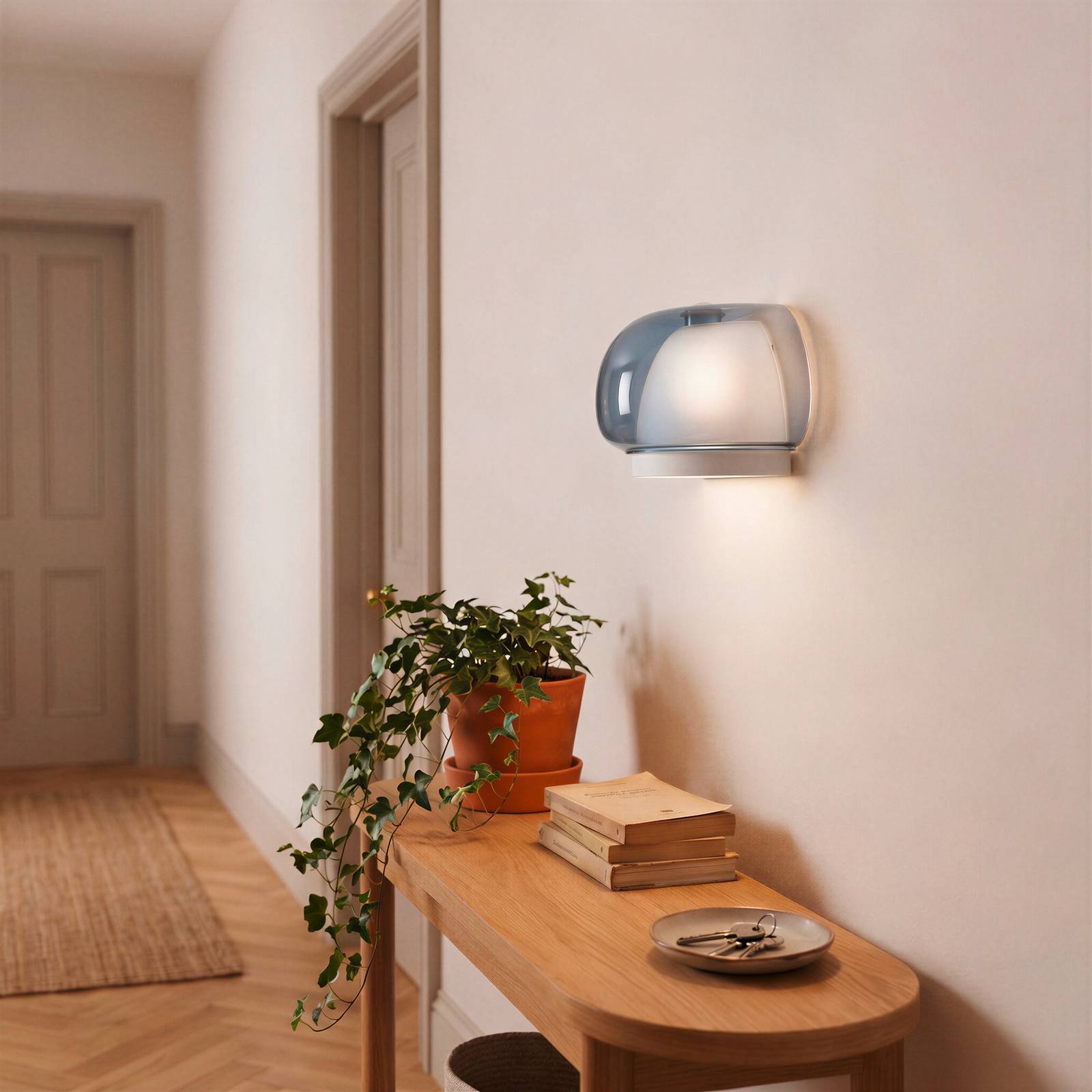 EGLO Wandlamp Belomontejo, blauw-transparant, glas, G9
