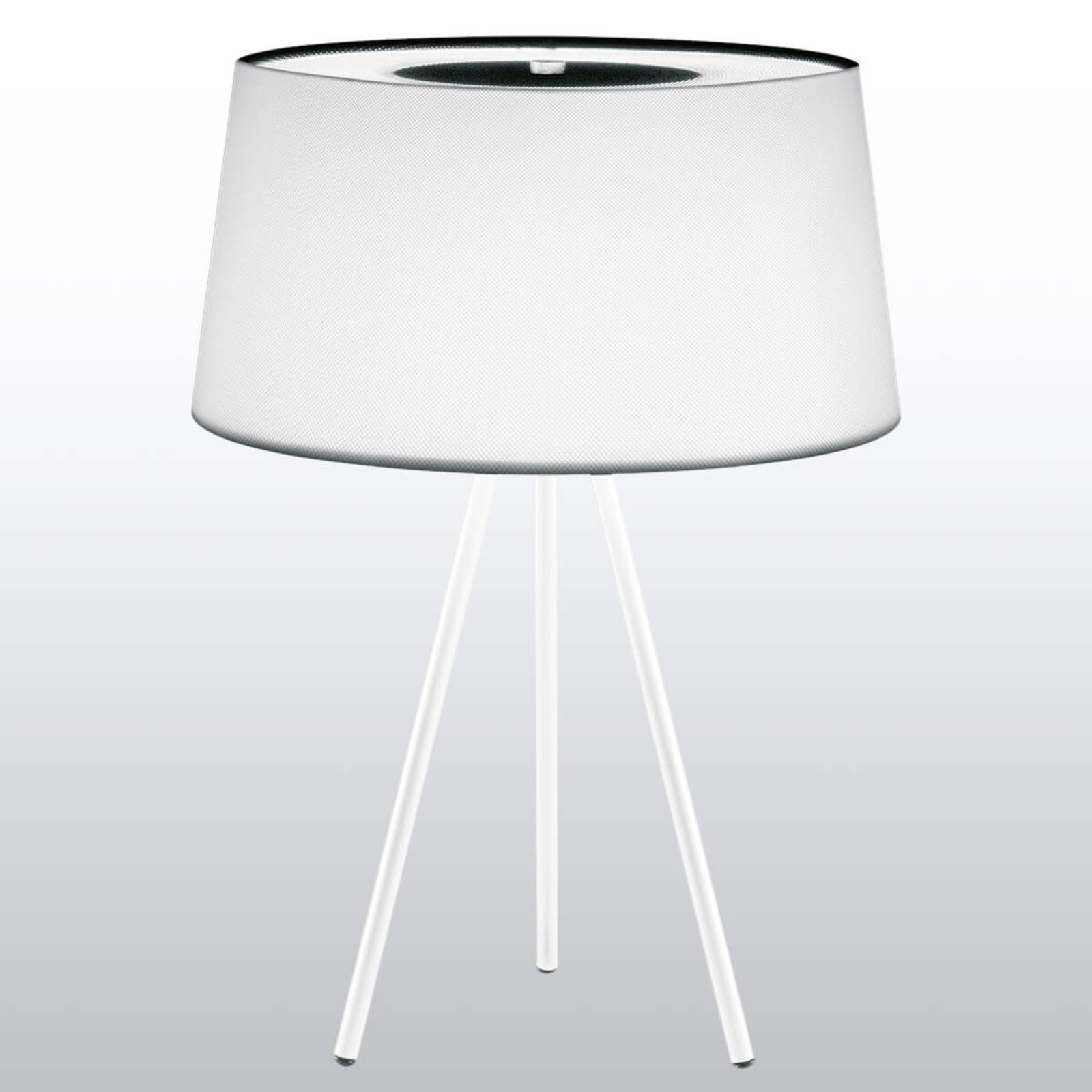 Førsteklasses bordlampe TRIPOD, hvid / hvidt stel
