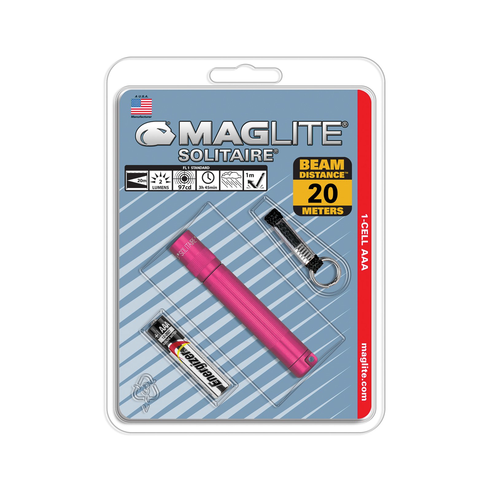 Maglite Xenon-lommelykt Solitaire 1-cellet AAA, rosa
