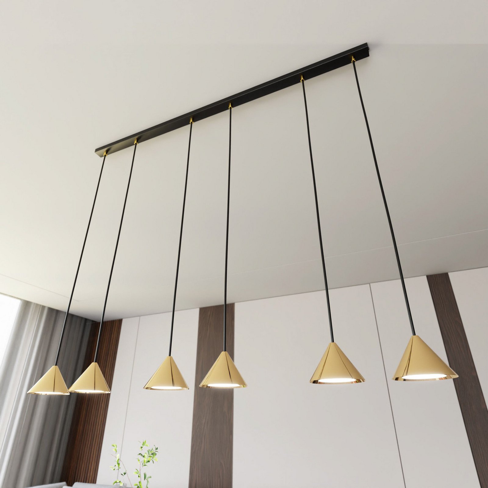 EMIBIG LIGHTING Lampă suspendată Elit 6 becuri auriu metal - Camera de zi / sufragerie - auriu negru