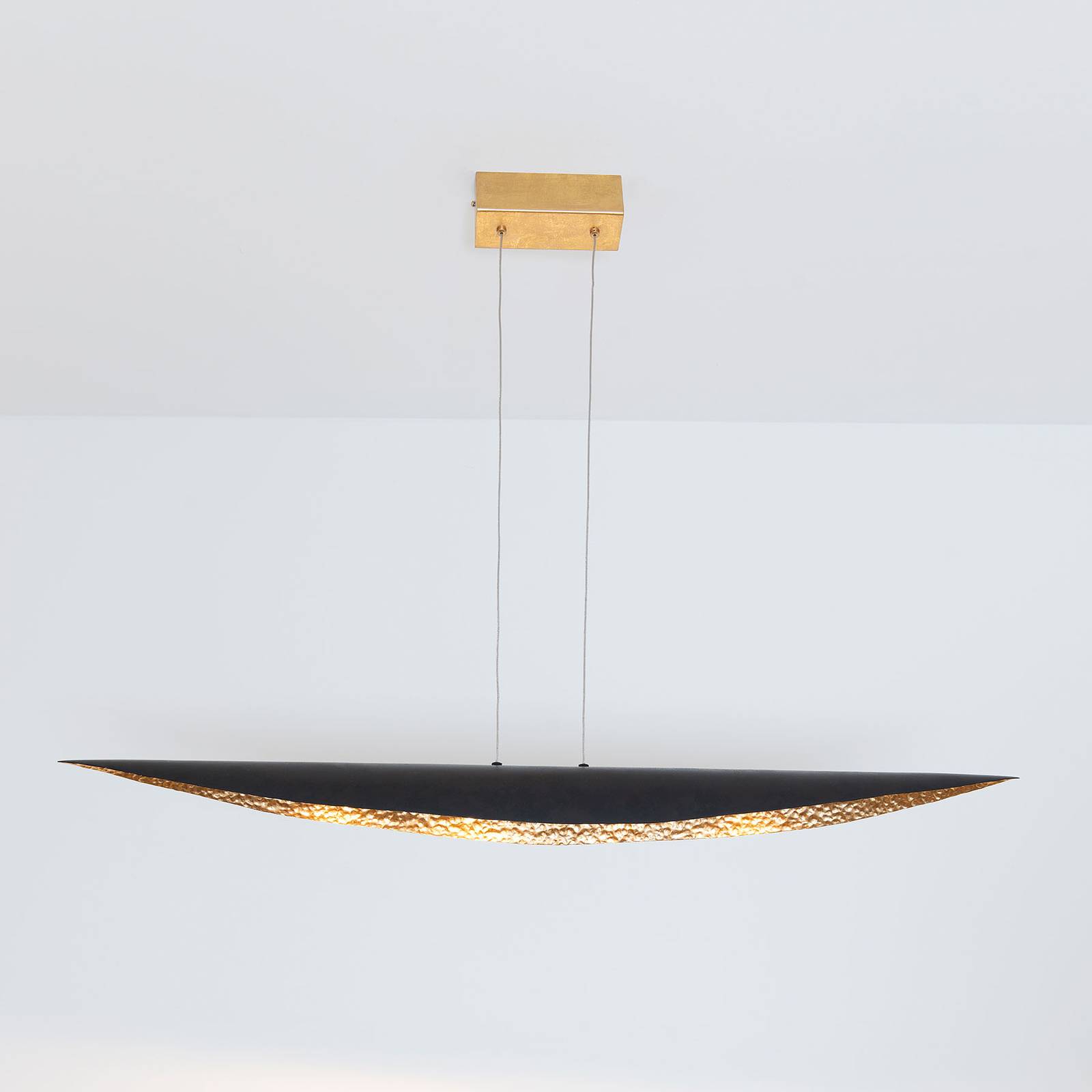 Suspension LED Chiasso, noire-brune/dorée
