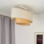 Euluna plafondlamp Boho Cotton, beige, natuurlijke raffia, 80 cm