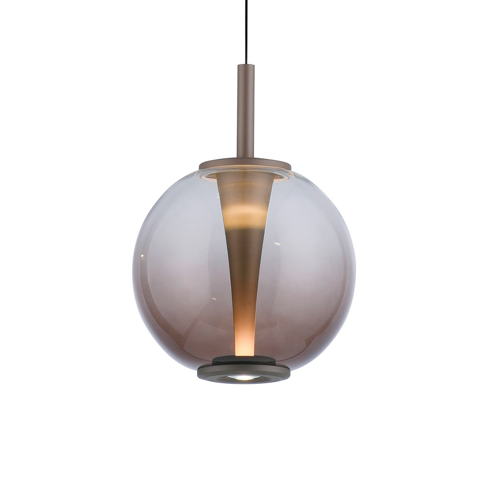 PURE LED-Pendellampe Infinity, bronze/amber, Ø 18 cm, CCT