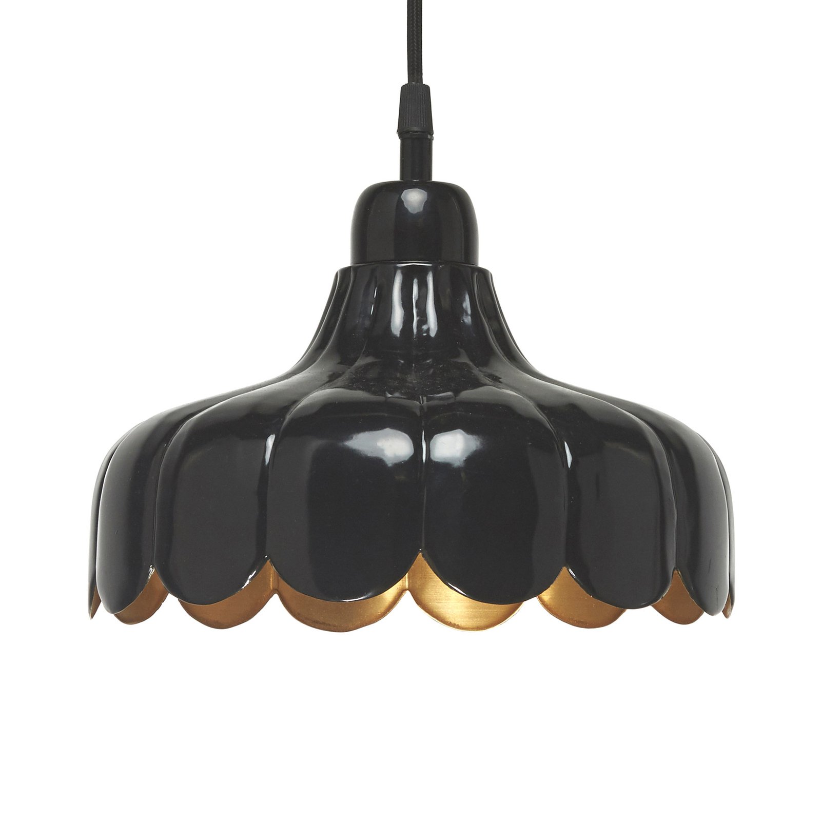 PR Home lámpara colgante Wells Small negro/oro Ø 24 cm enchufe