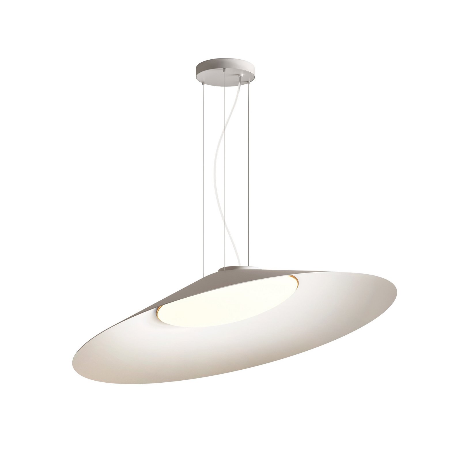 kdln LED κρεμαστή λάμπα Kate, λευκή, 2.700 K, Ø 90 cm, μέταλλο