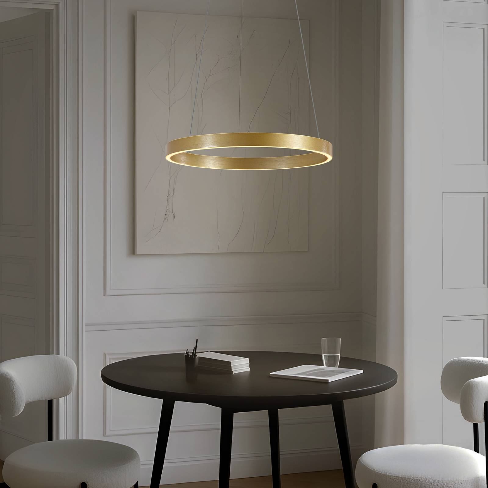 Lucande LED-Hängeleuchte Yonam, Ø 60 cm, 1-flg., gold, CCT günstig online kaufen