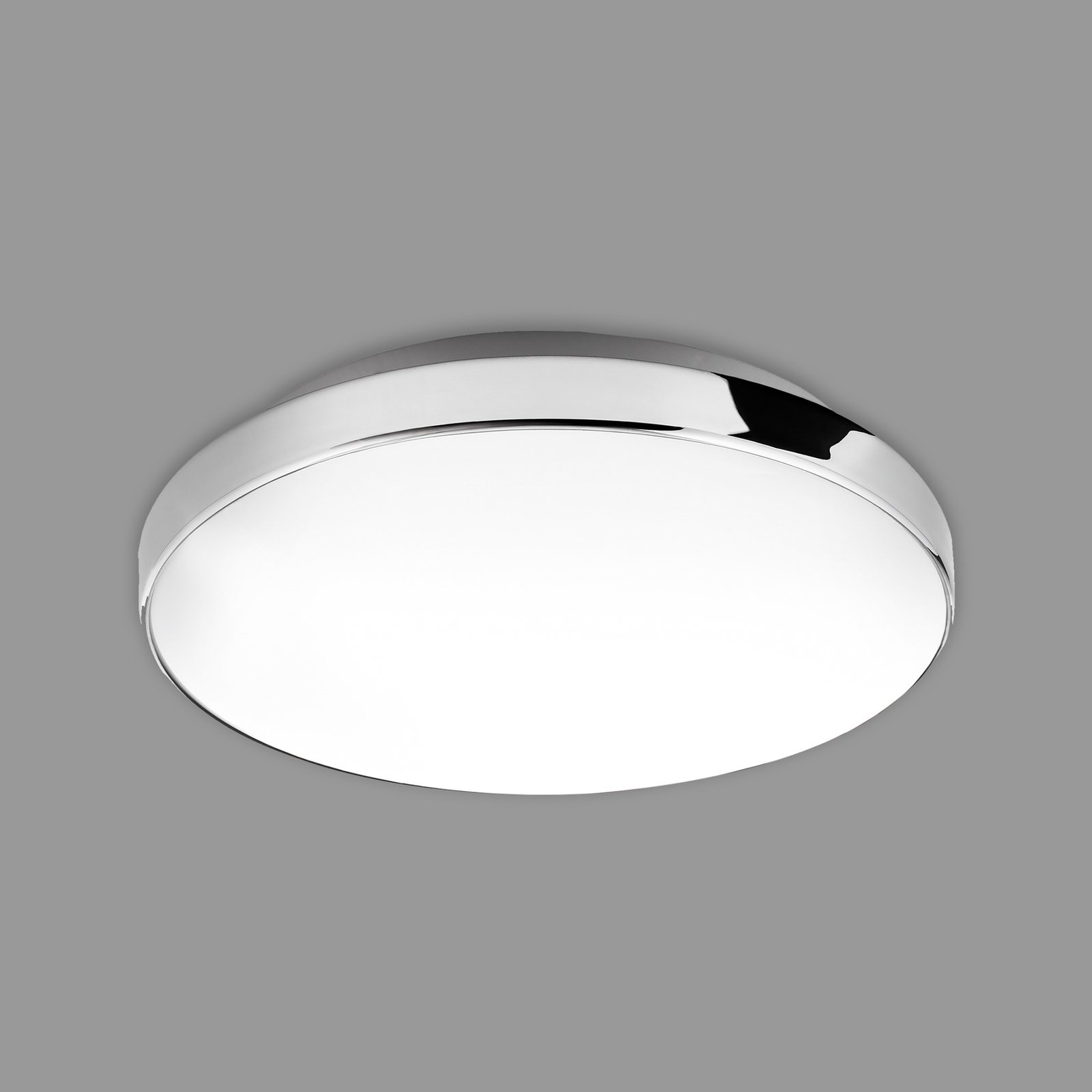 Plafonnier LED Malbona, cadre chromé, Ø 28,5 cm