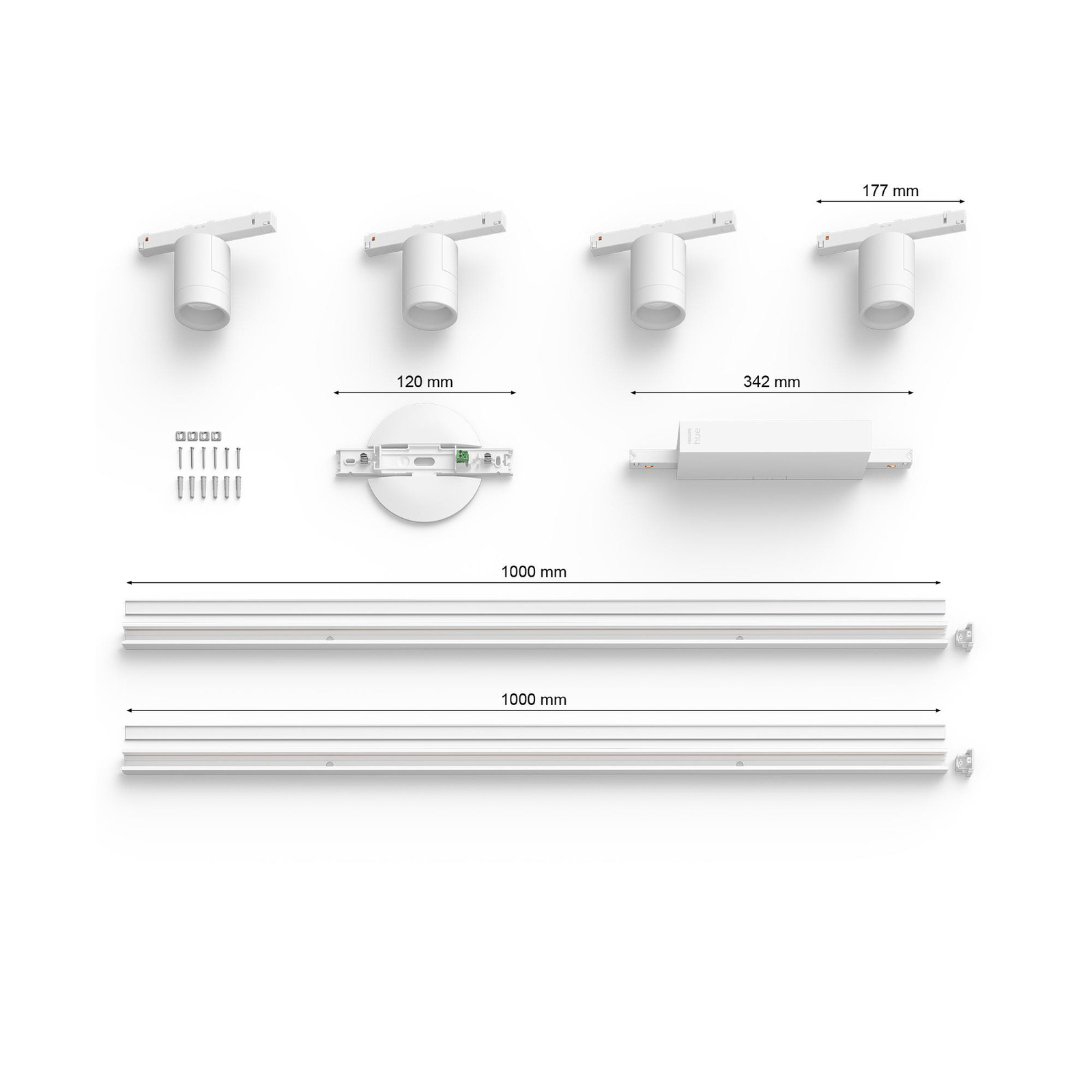 Perifo Schienensystem 4x Spots weiß - Philips Hue