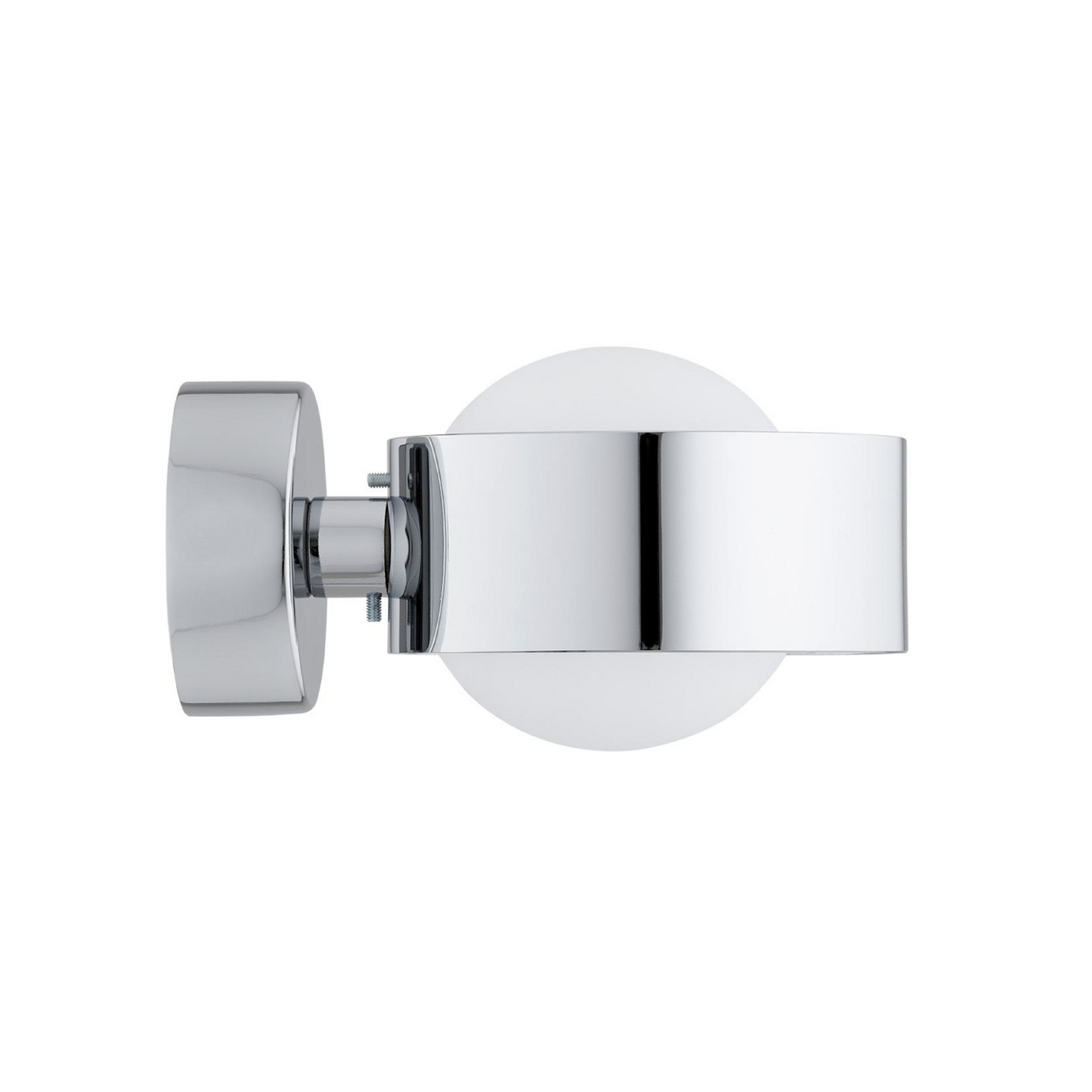 Mado wall light, chrome-coloured steel, opal glass, 1-bulb