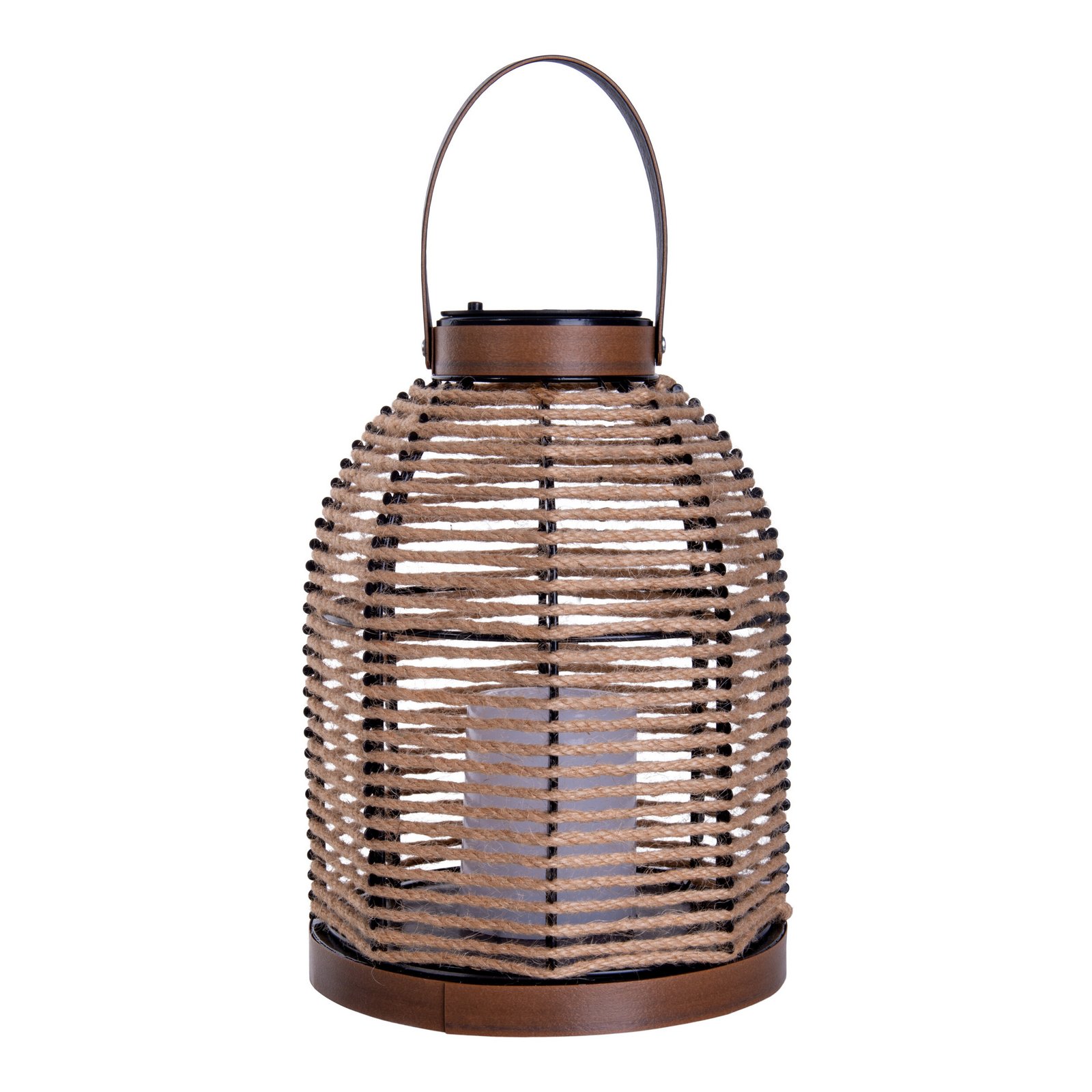 LED-Solarleuchte Korbinian, braun, Höhe 29 cm, IP44, Laterne