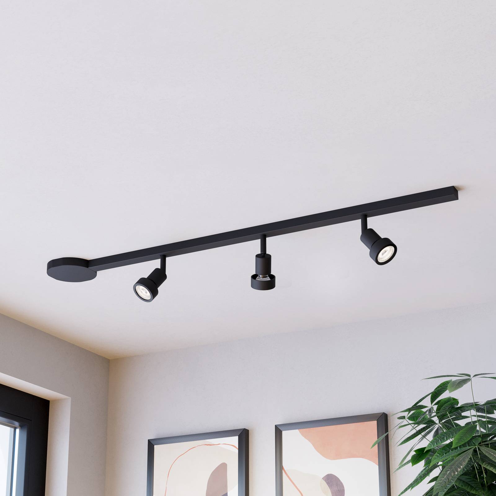 EGLO Kit de rails EASY TRACK, noir, 3 spots GU10, longueur 102 cm