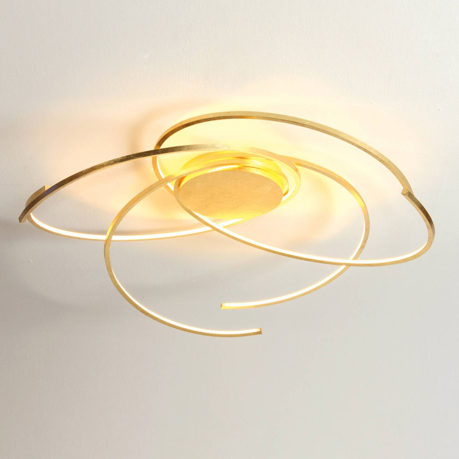 Plafonnier LED Space feuilles d’or 80 cm