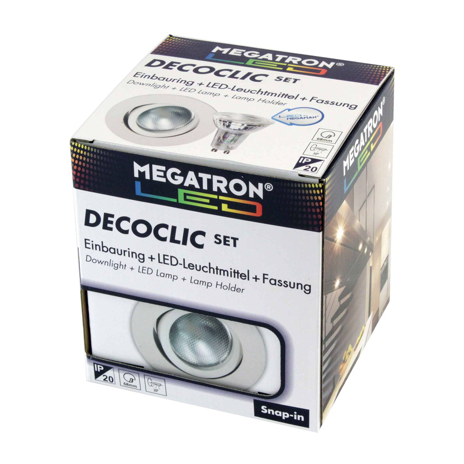 MEGATRON Spot encastré LED Decoclic lot GU10 4,5 W blanc