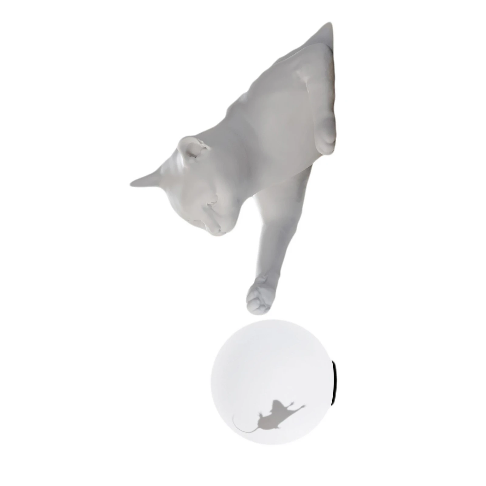 Karman Applique murale Maoo, céramique blanche, verre, figurine de chat