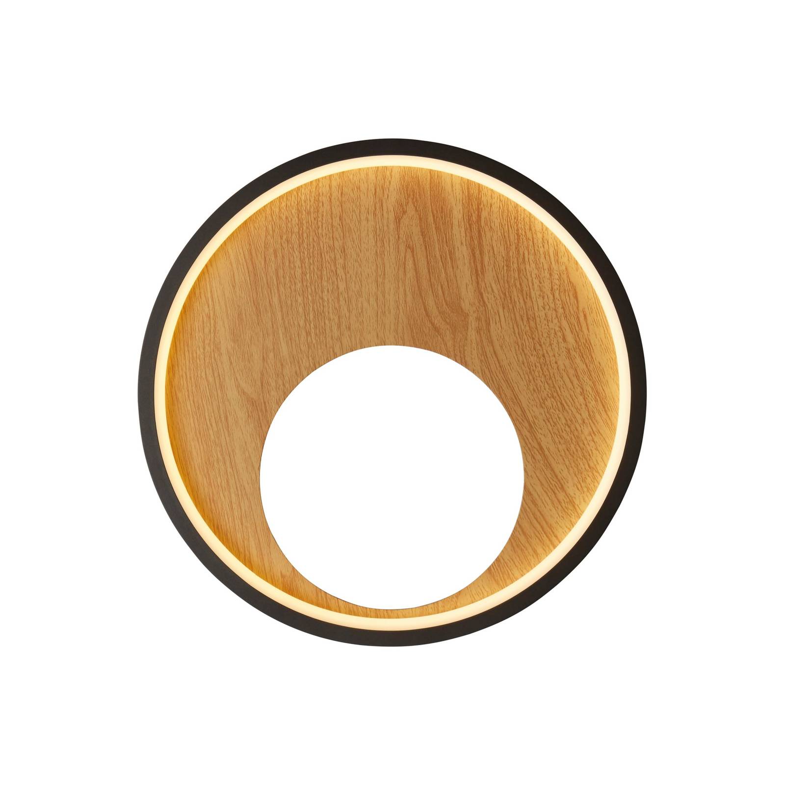 LED-Wandleuchte Curio, Holzoptik