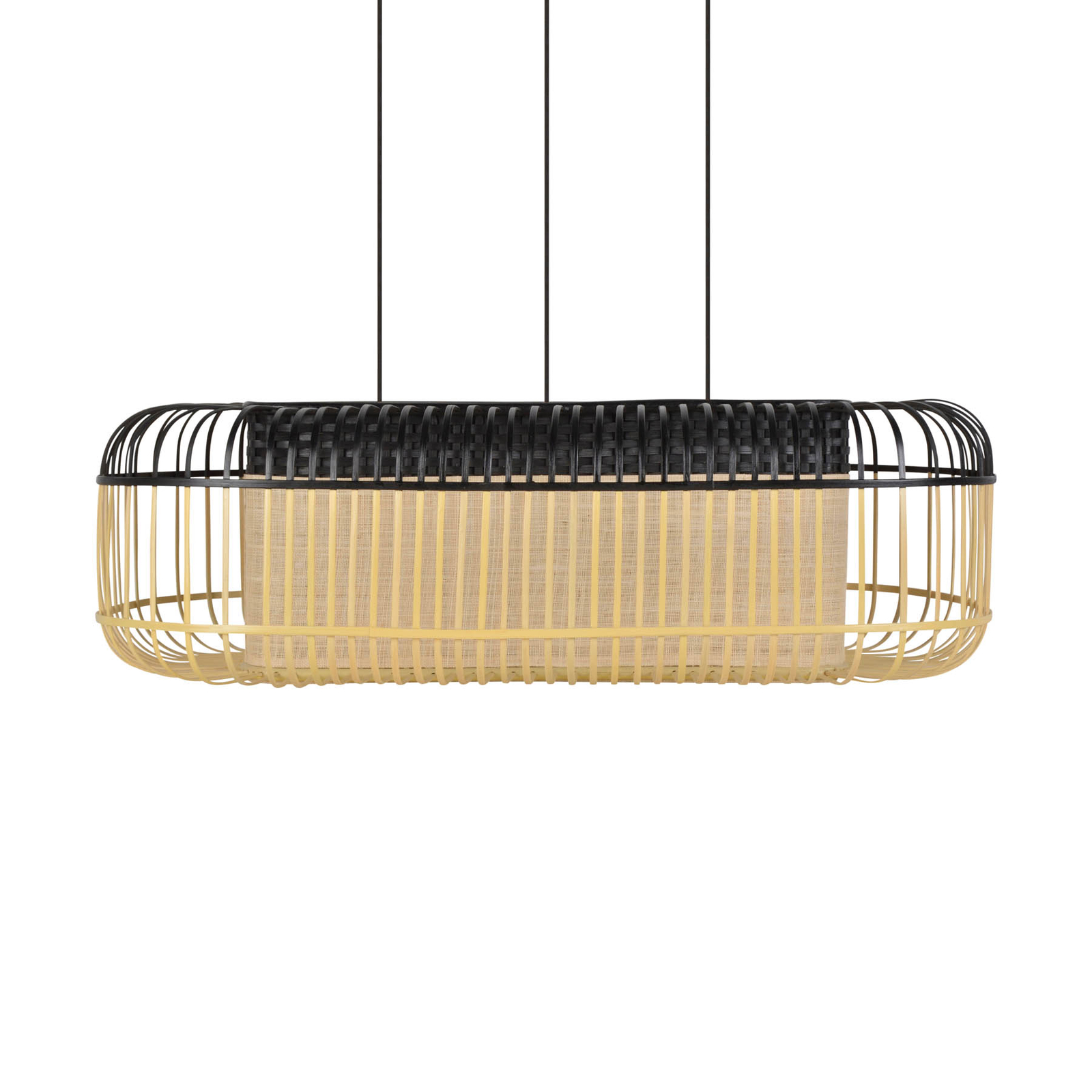 Forestier Bamboo oval L Pendel schwarz/natur