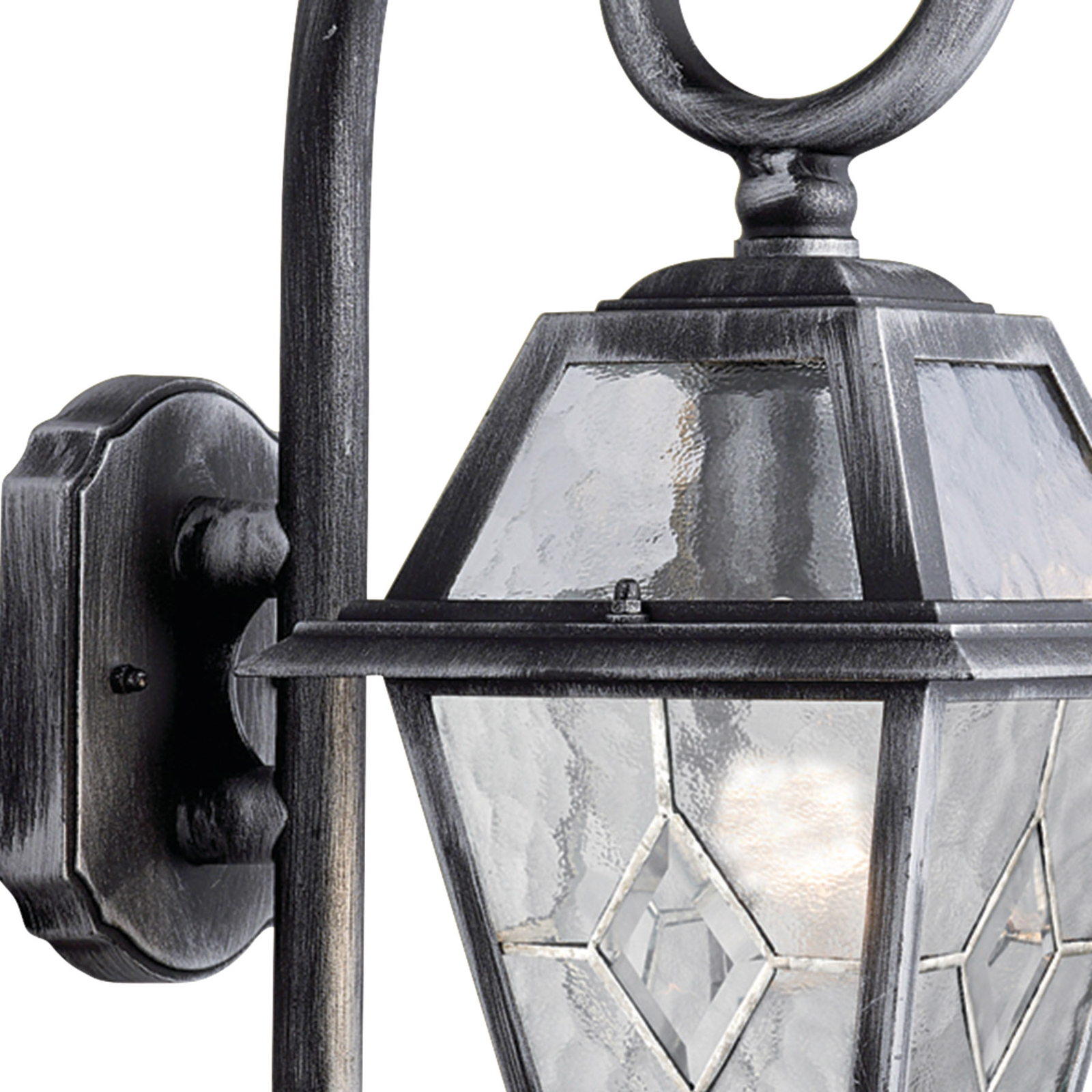 Genoa outdoor wall lamp with lead glass, IP44