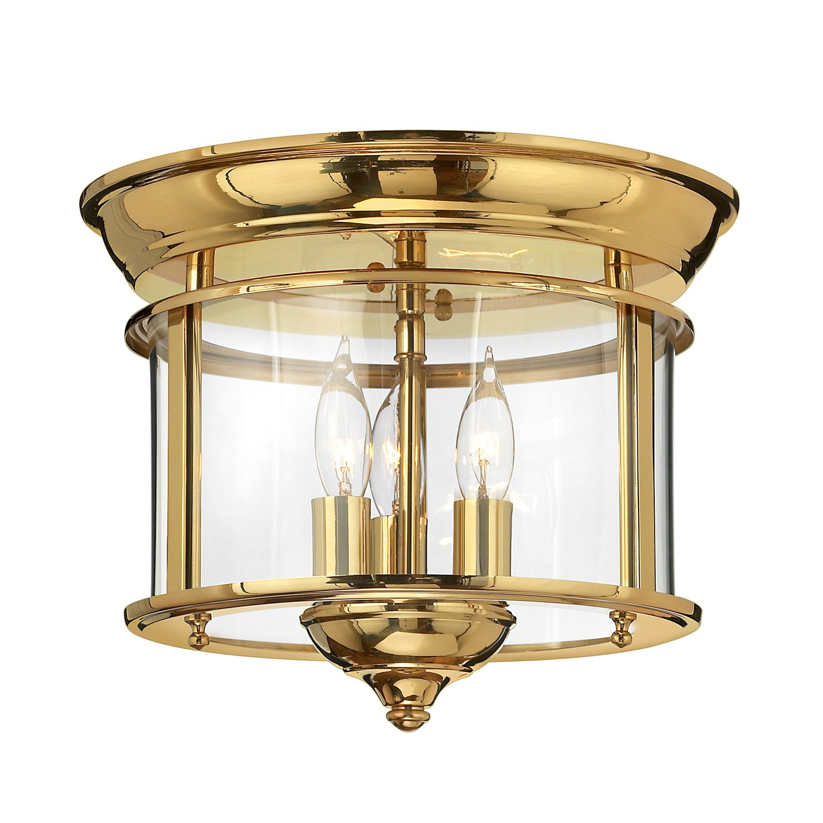 Gentry ceiling light, 3xE14, polished brass/clear