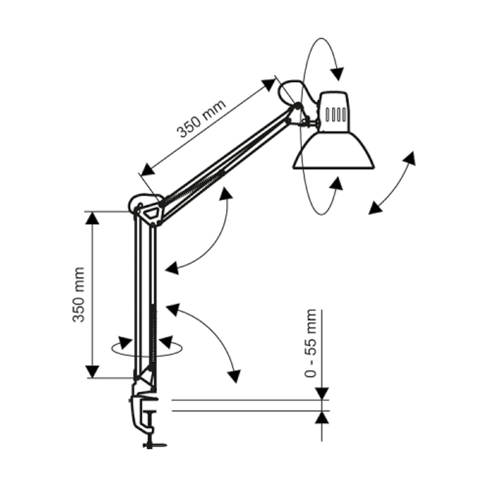LED svietidlo MAULstudy, strieborná farba, oceľ, výška 44 cm