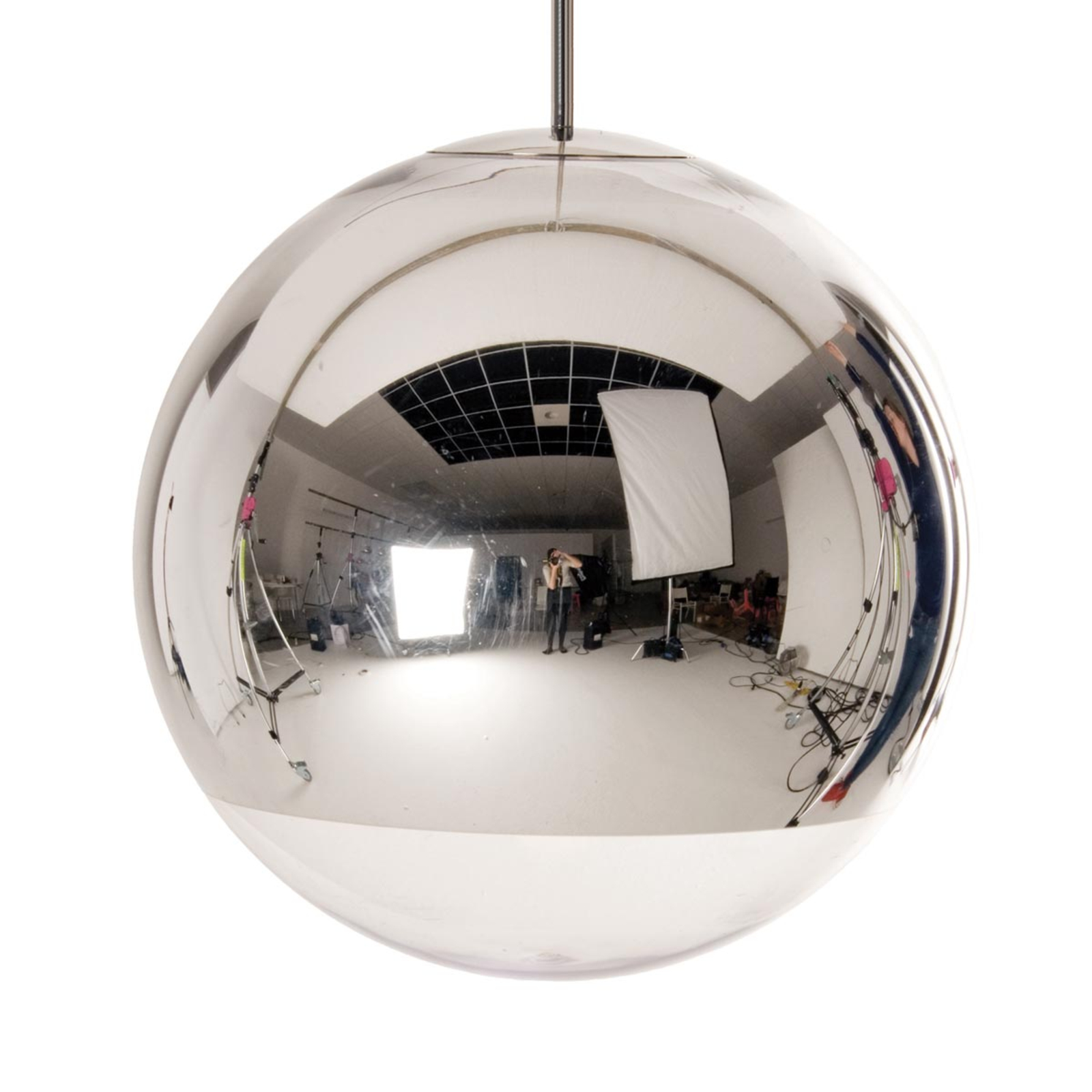 Tom Dixon Mirror Ball - hanging light chrome 50 cm, for Living / Dining Room, polycarbonate, 28 W, energy efficiency: A++