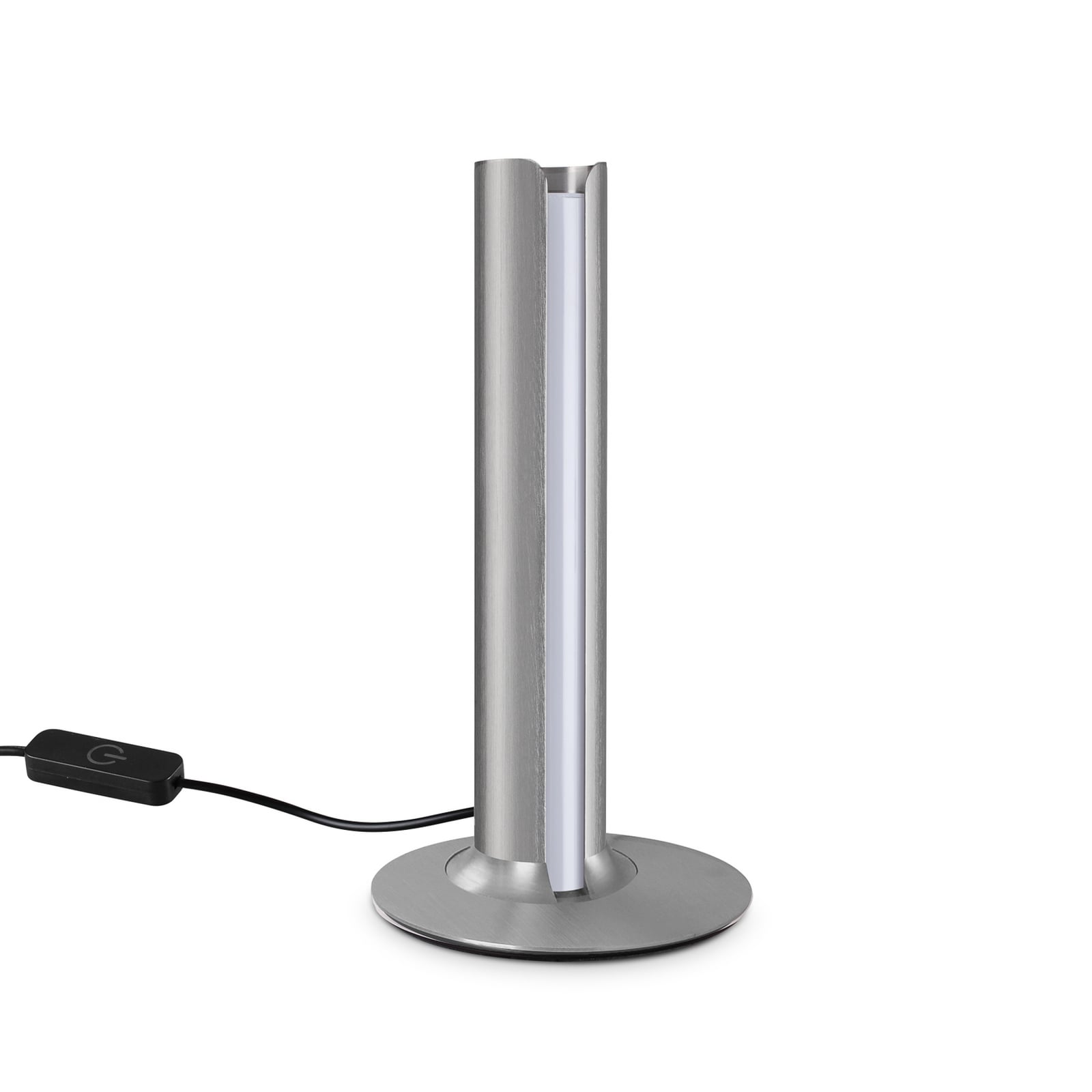 Ideal Lux LED-Tischlampe Dorica, grau, Höhe 25 cm